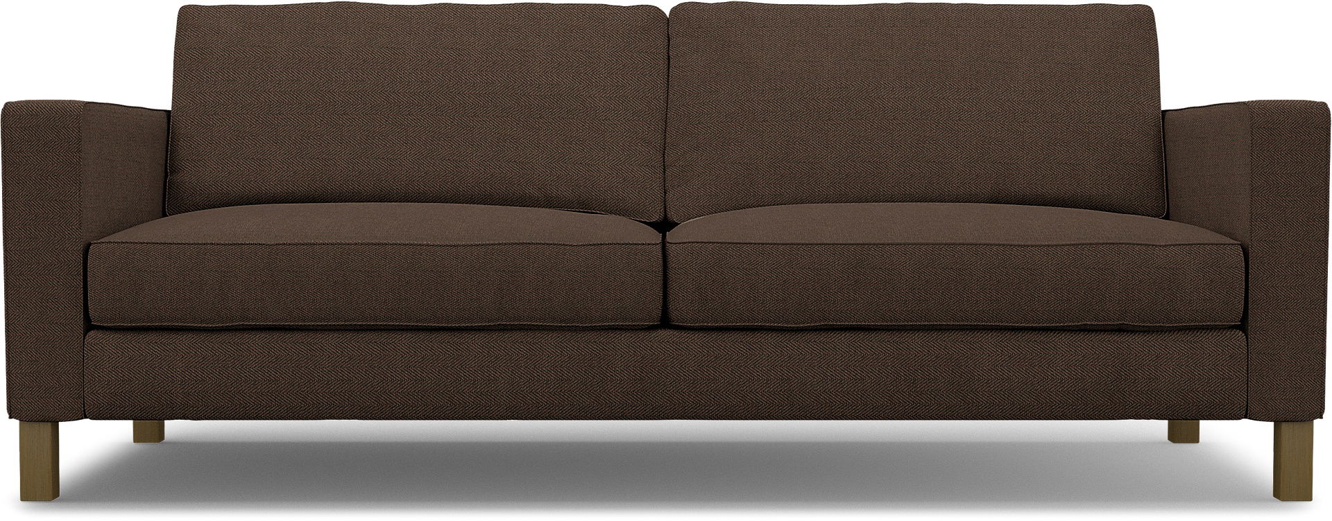 IKEA - Karlstad 3 Seater Sofa Cover, Chocolate, Bouclé & Texture - Bemz