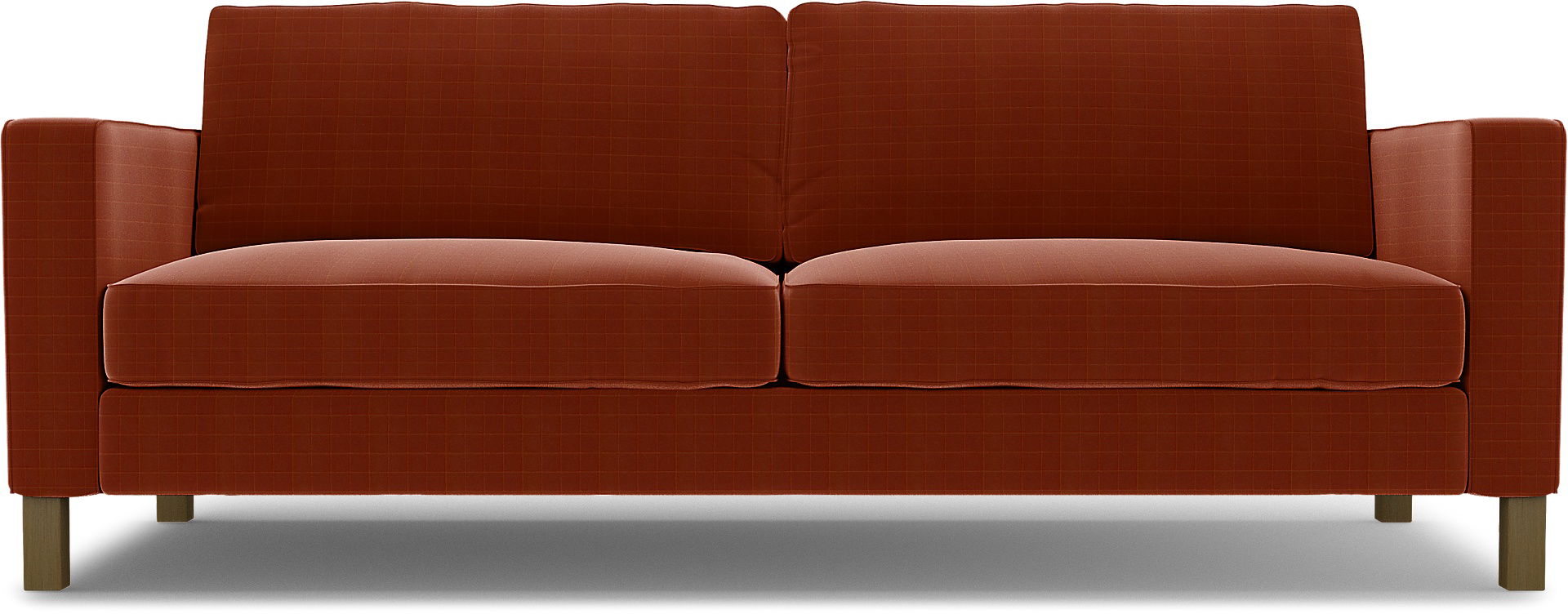 IKEA - Karlstad 3 Seater Sofa Cover, Burnt Sienna, Velvet - Bemz