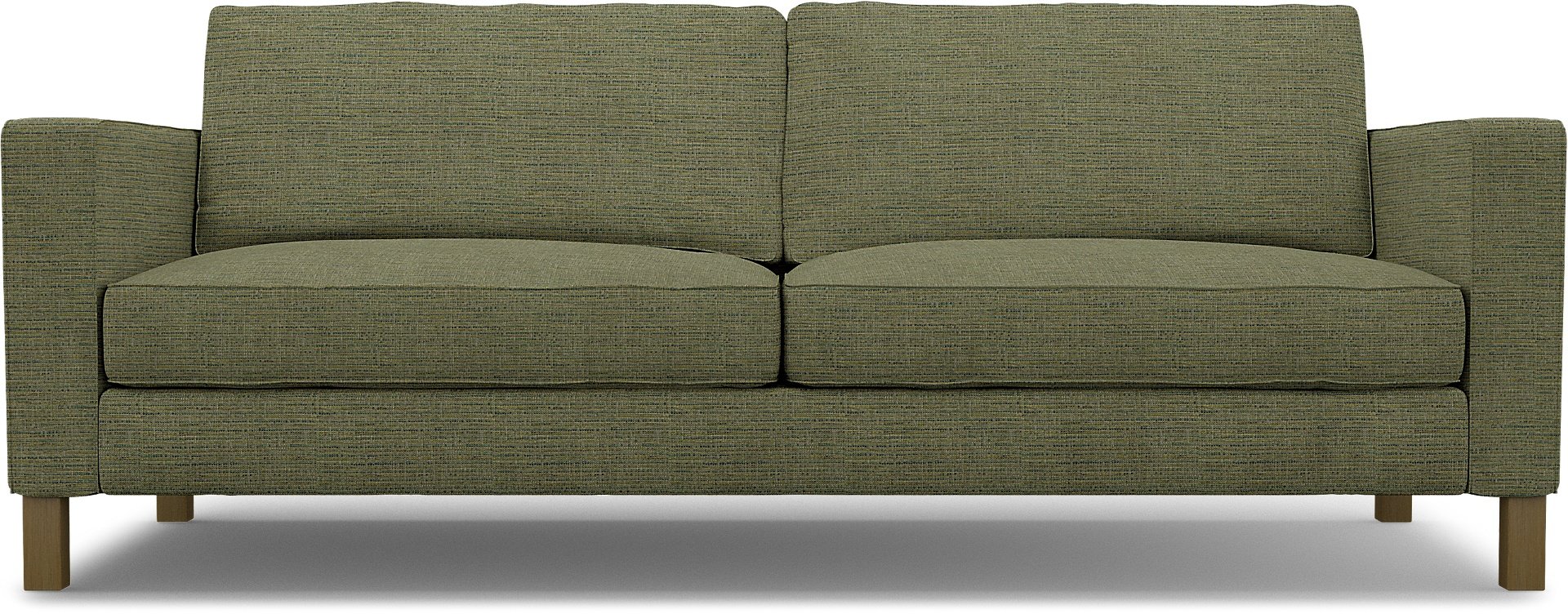 IKEA - Karlstad 3 Seater Sofa Cover, Meadow Green, Boucle & Texture - Bemz