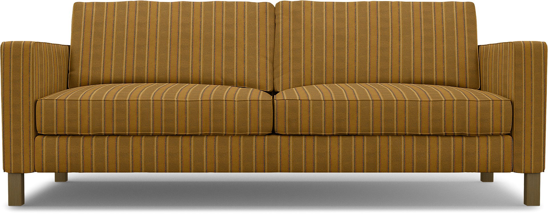 IKEA - Karlstad 3 Seater Sofa Cover, Mustard Stripe, Cotton - Bemz