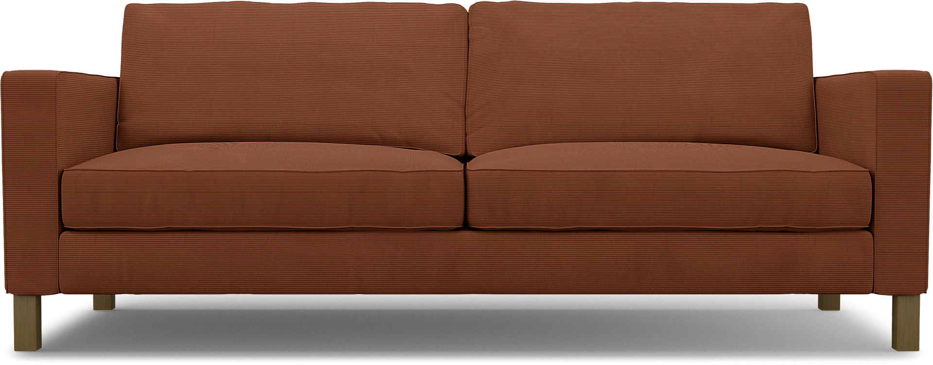 IKEA - Karlstad 3 Seater Sofa Cover, Rustic Rouge, Corduroy - Bemz
