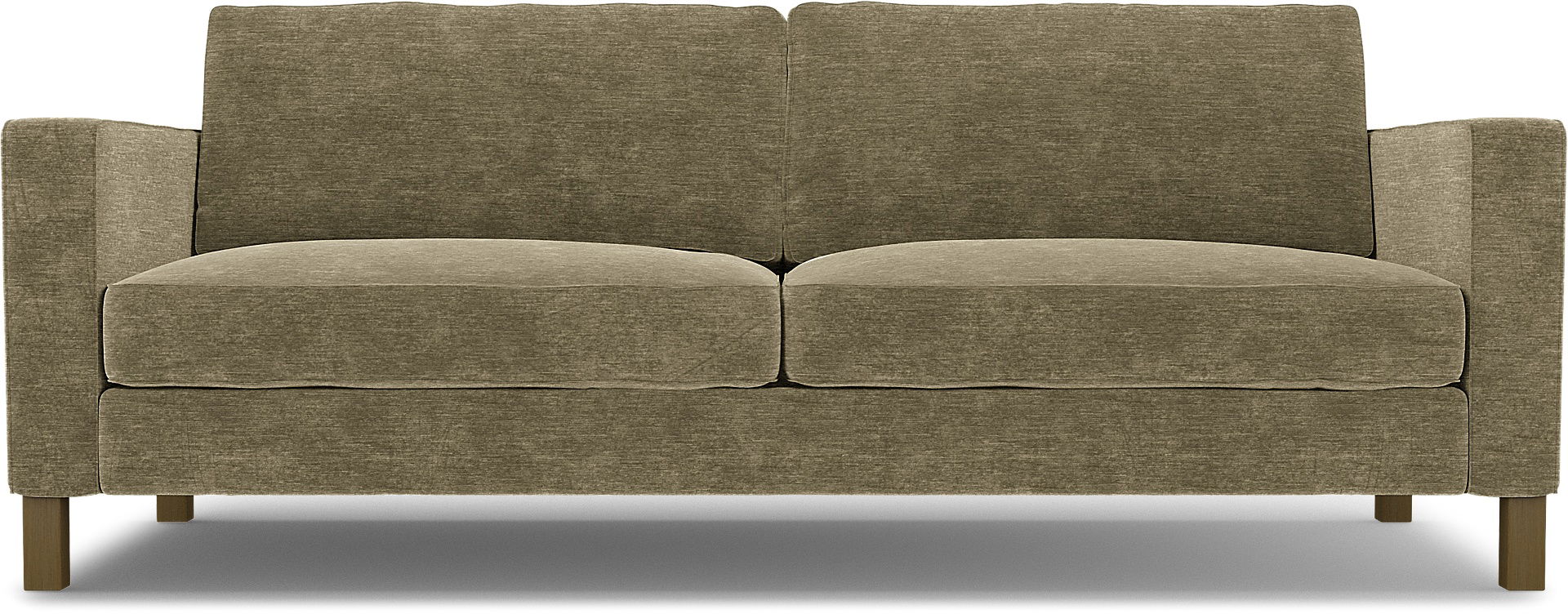 IKEA - Karlstad 3 Seater Sofa Cover, Beige, Velvet - Bemz