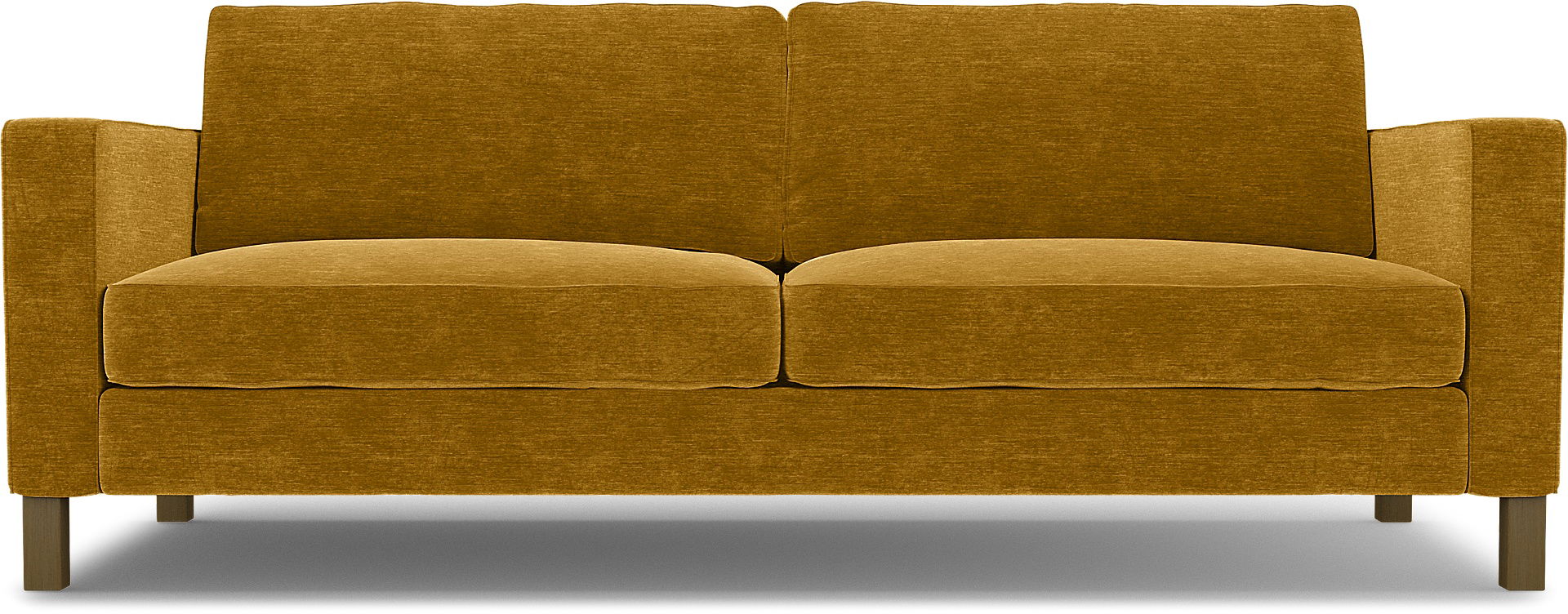 IKEA - Karlstad 3 Seater Sofa Cover, Tumeric, Velvet - Bemz