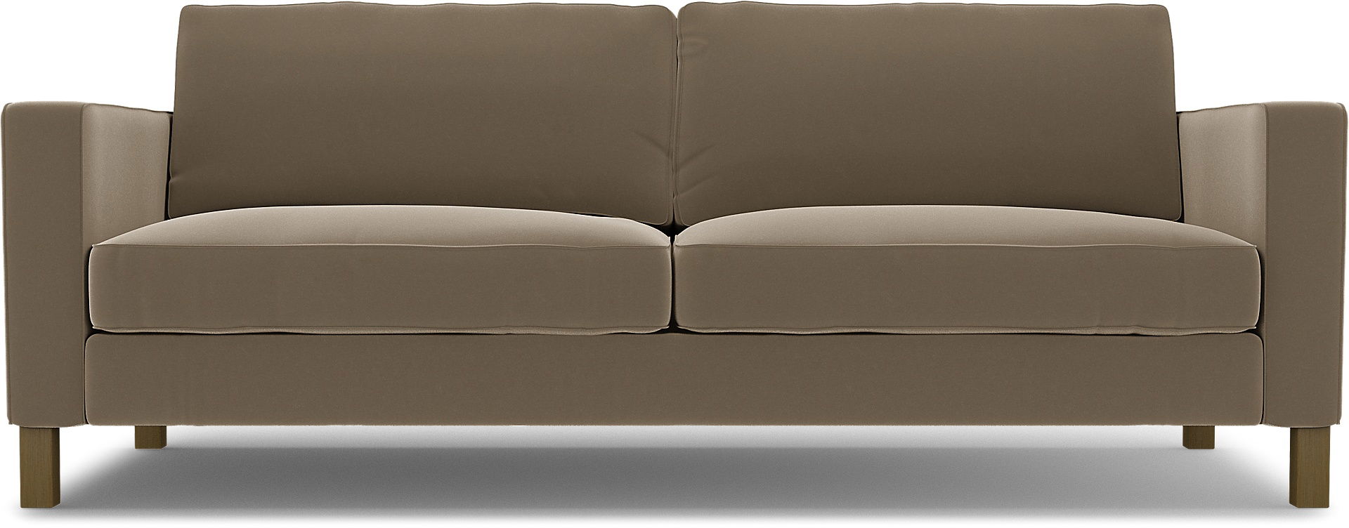 IKEA - Karlstad 3 Seater Sofa Cover, Taupe, Velvet - Bemz