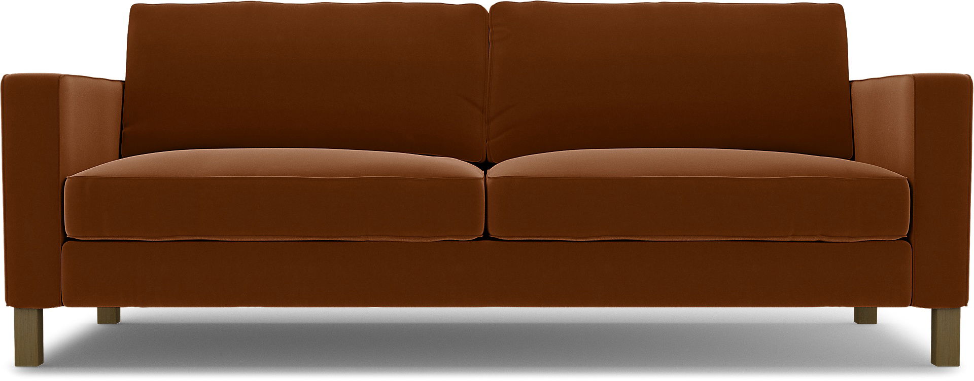 IKEA - Karlstad 3 Seater Sofa Cover, Cinnamon, Velvet - Bemz