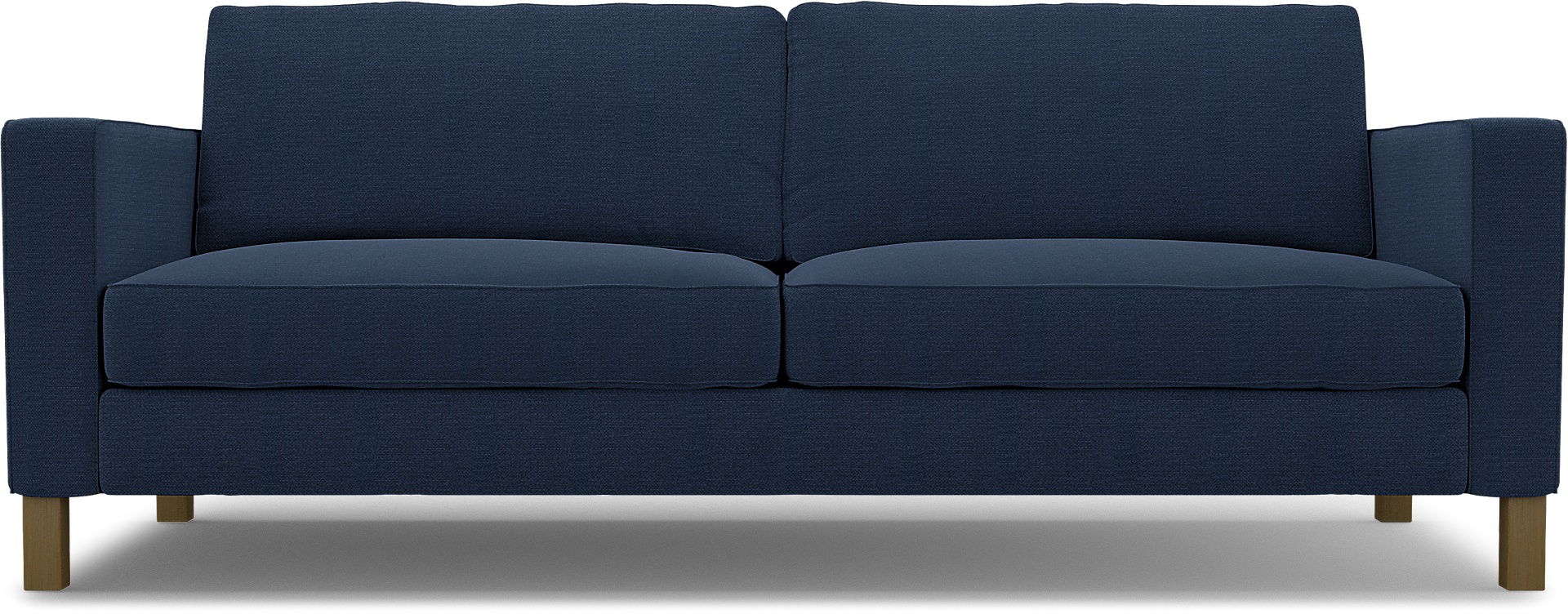 IKEA - Karlstad 3 Seater Sofa Cover, Navy Blue, Linen - Bemz