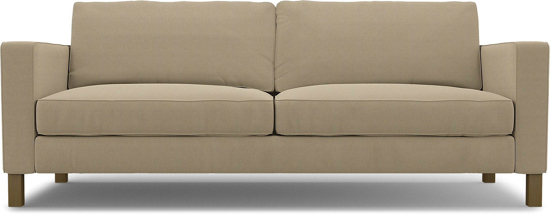 IKEA - Karlstad 3 Seater Sofa Cover, Tan, Linen - Bemz