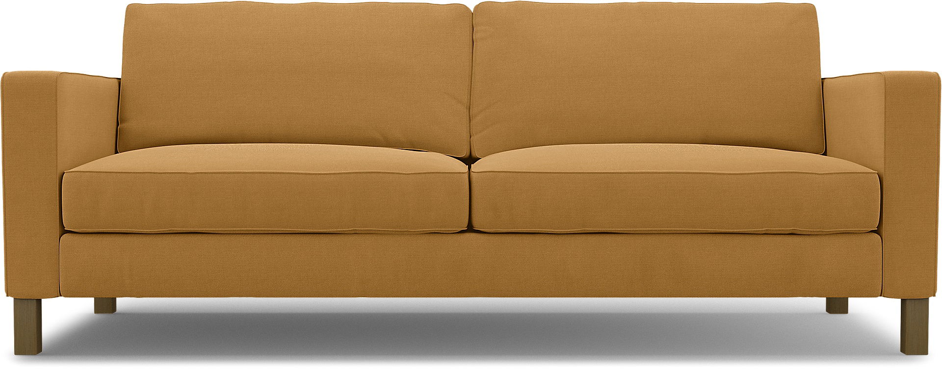 IKEA - Karlstad 3 Seater Sofa Cover, Mustard, Linen - Bemz