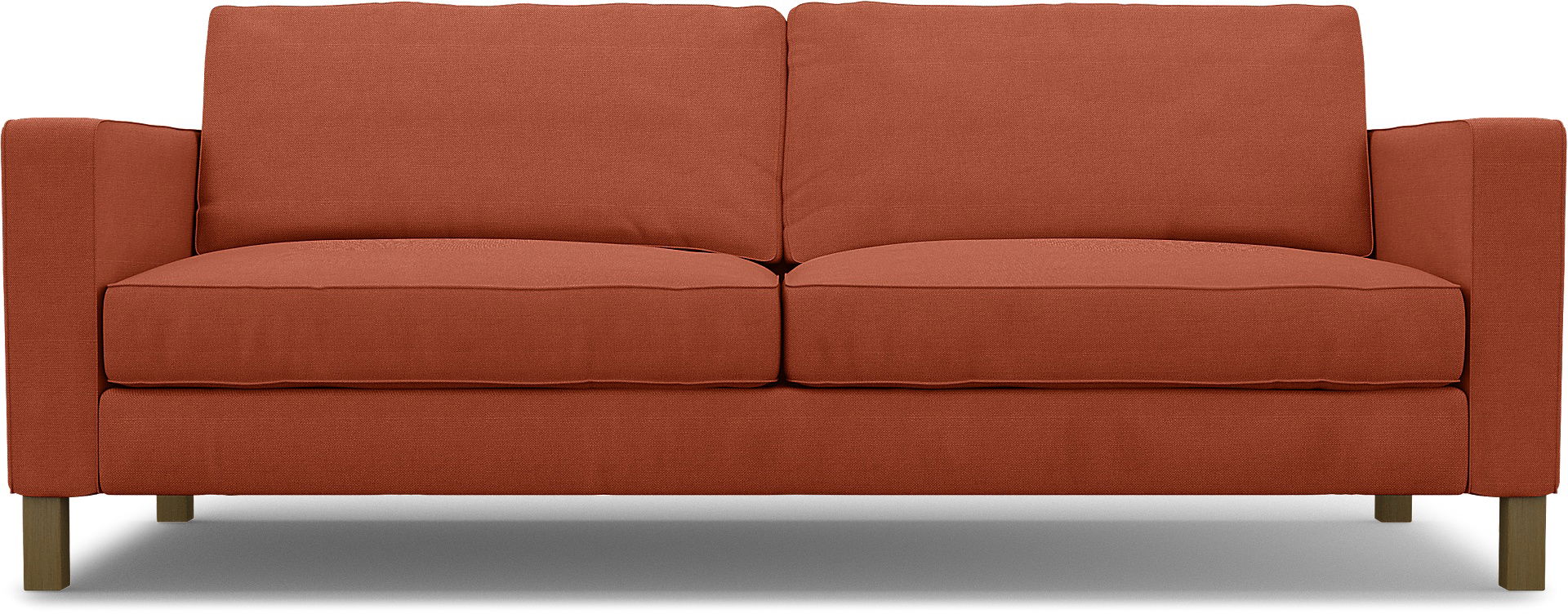 IKEA - Karlstad 3 Seater Sofa Cover, Burnt Orange, Linen - Bemz