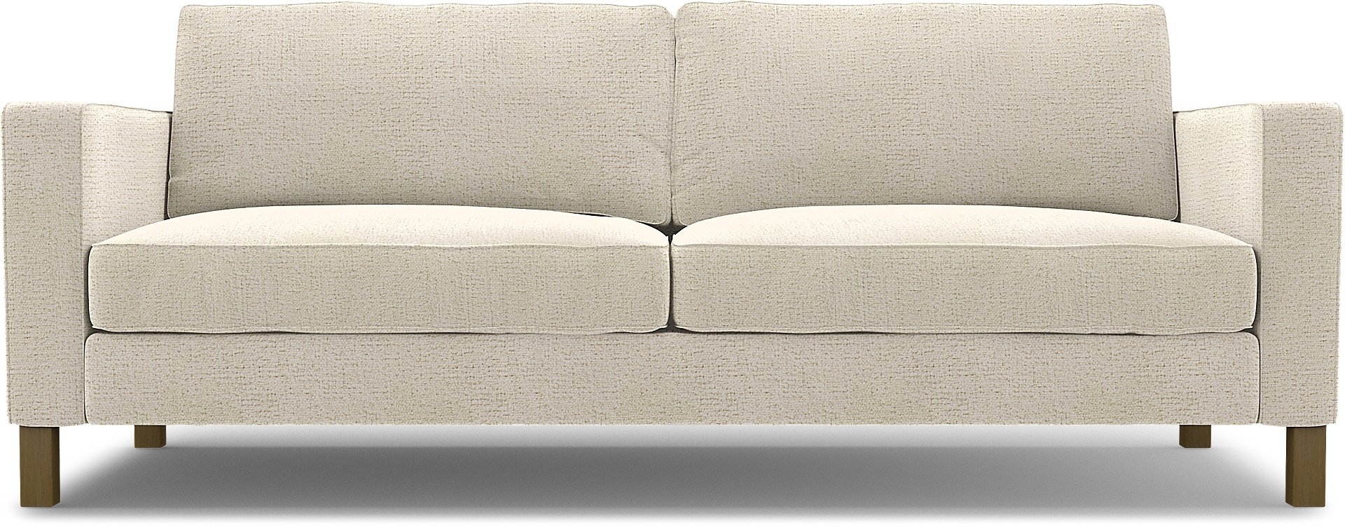 IKEA - Karlstad 3 Seater Sofa Cover, Ecru, Boucle & Texture - Bemz