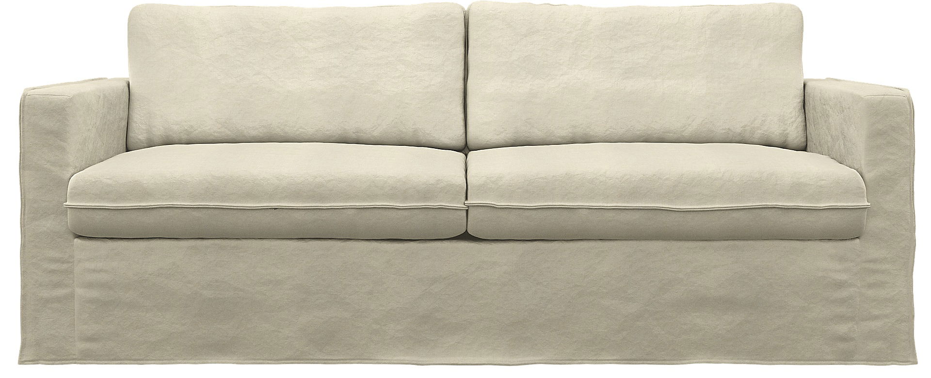 IKEA - Karlstad 3 Seater Sofa Cover, White, Linen - Bemz