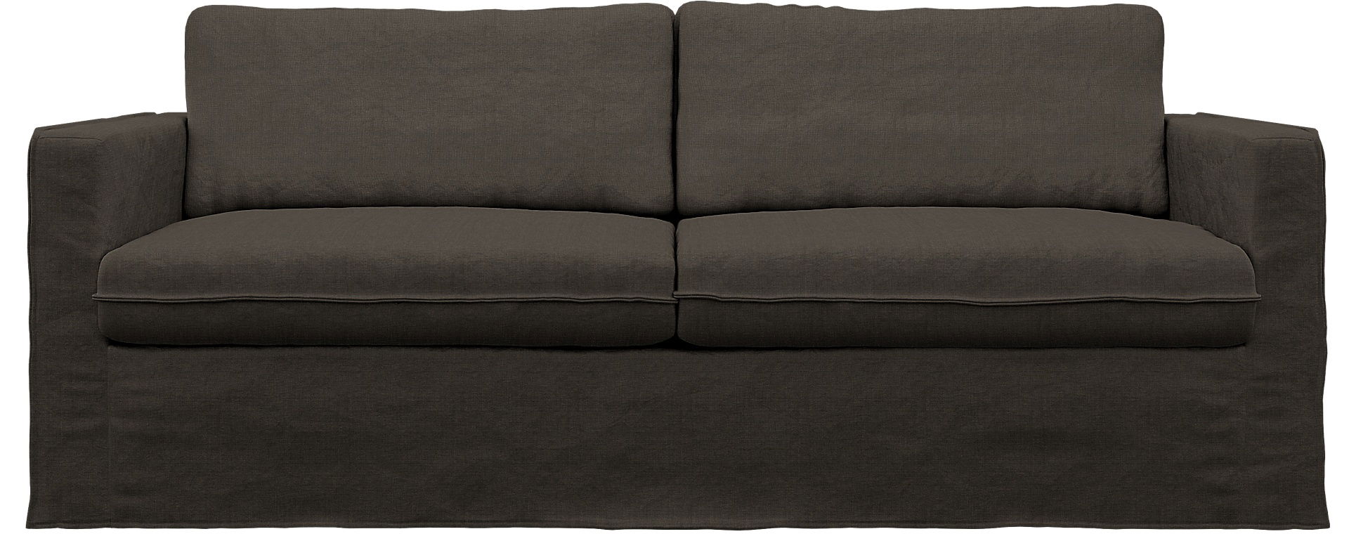 IKEA - Karlstad 3 Seater Sofa Cover, Mocha, Linen - Bemz