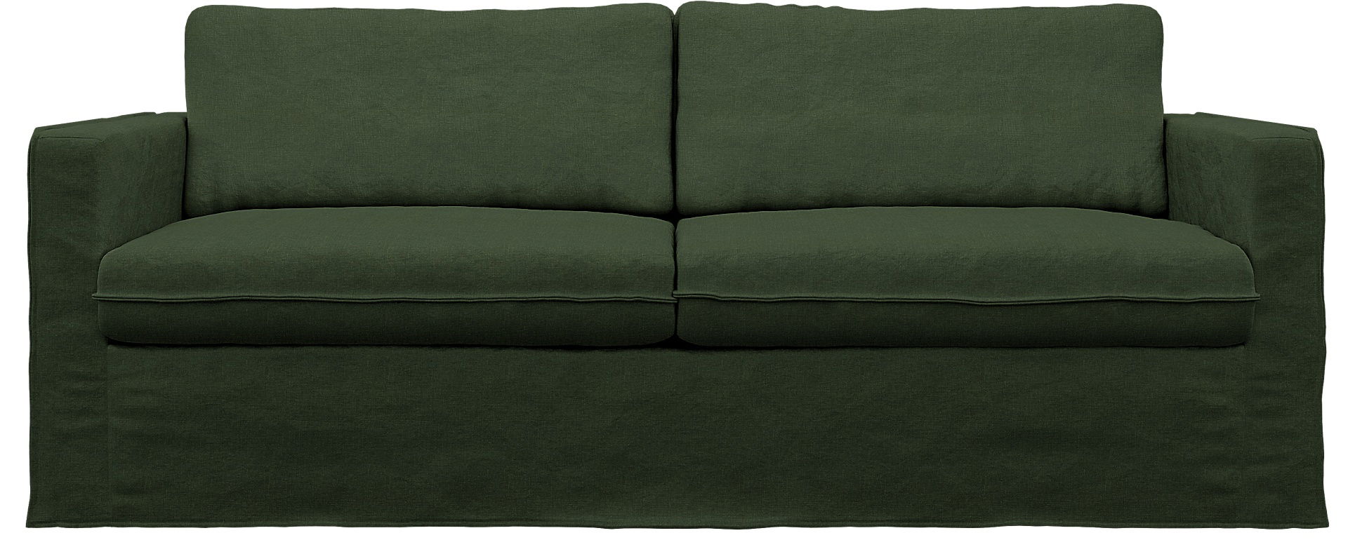 IKEA - Karlstad 3 Seater Sofa Cover, Moss, Linen - Bemz