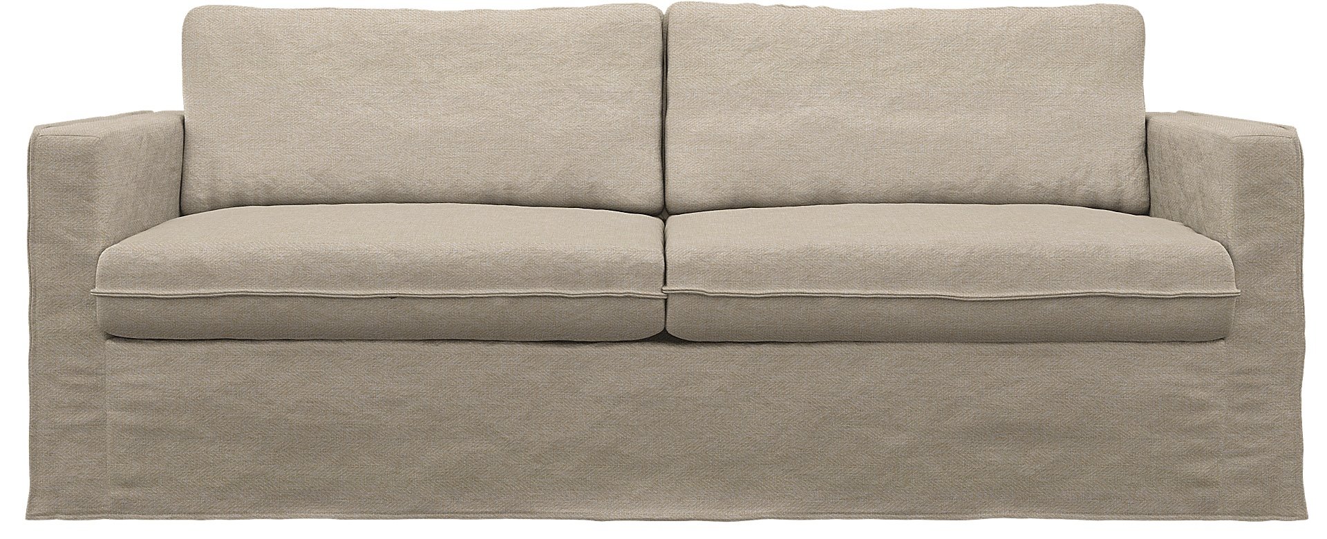 IKEA - Karlstad 3 Seater Sofa Cover, Natural, Boucle & Texture - Bemz
