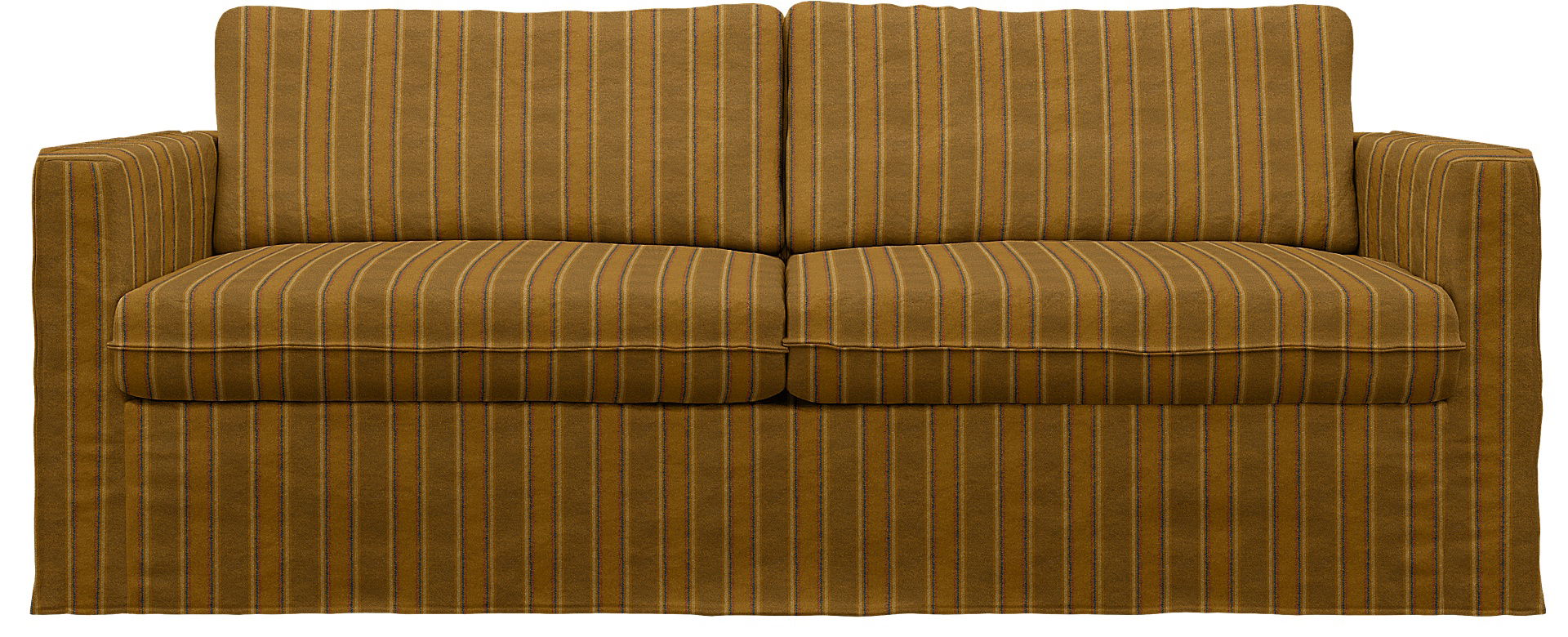 IKEA - Karlstad 3 Seater Sofa Cover, Mustard Stripe, Cotton - Bemz