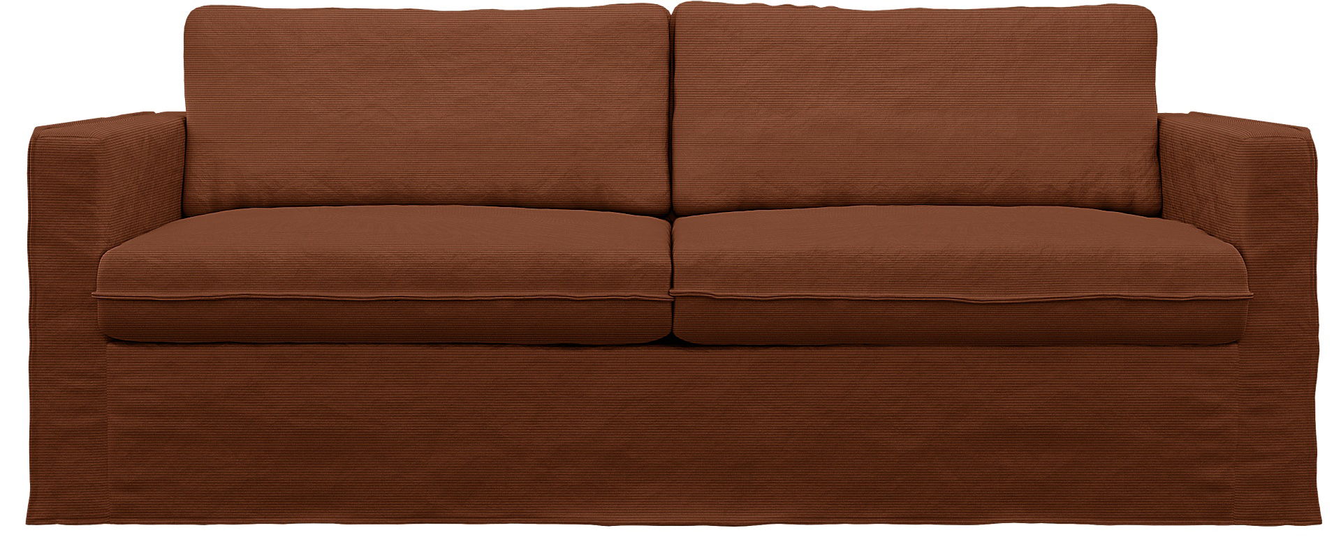 IKEA - Karlstad 3 Seater Sofa Cover, Rustic Rouge, Corduroy - Bemz