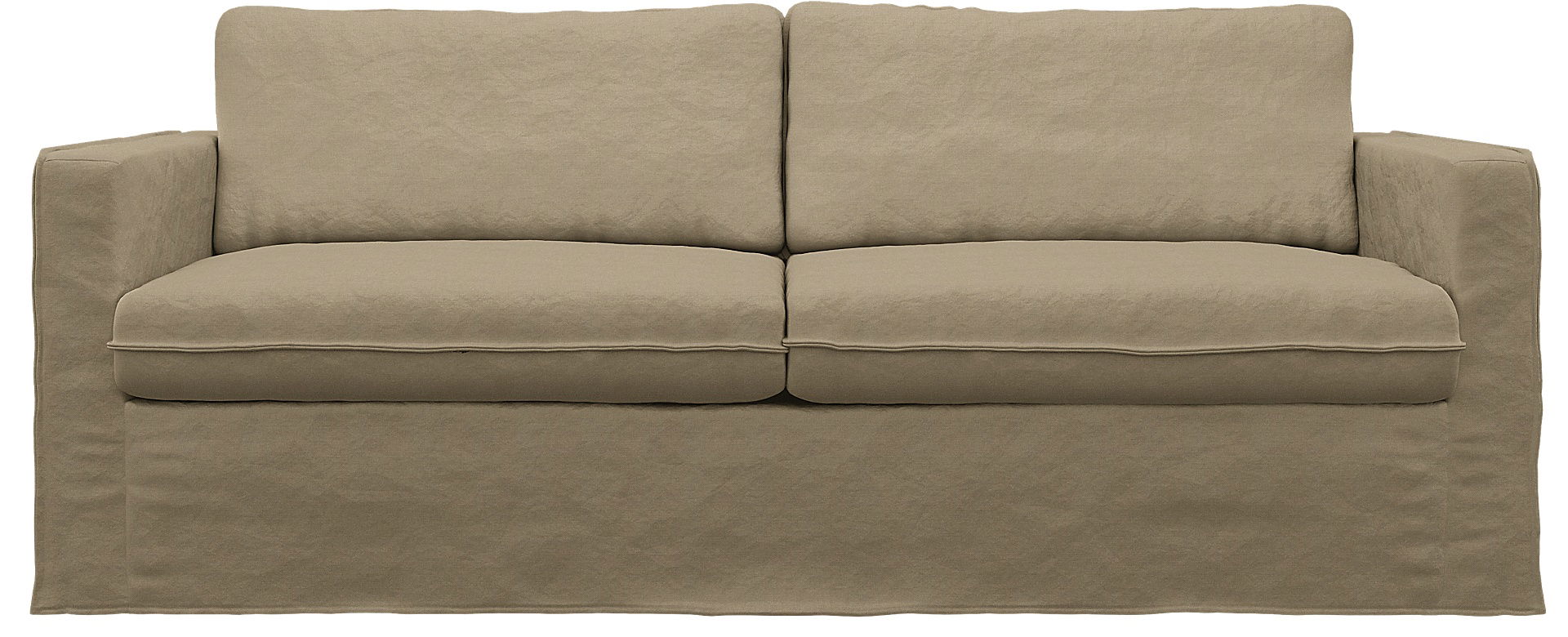 IKEA - Karlstad 3 Seater Sofa Cover, Tan, Linen - Bemz