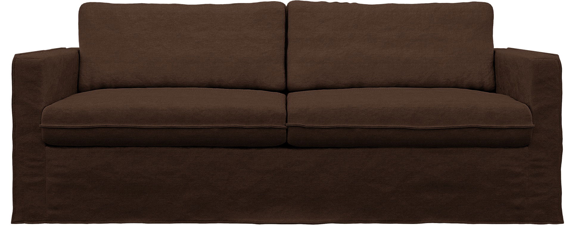 IKEA - Karlstad 3 Seater Sofa Cover, Chocolate, Linen - Bemz