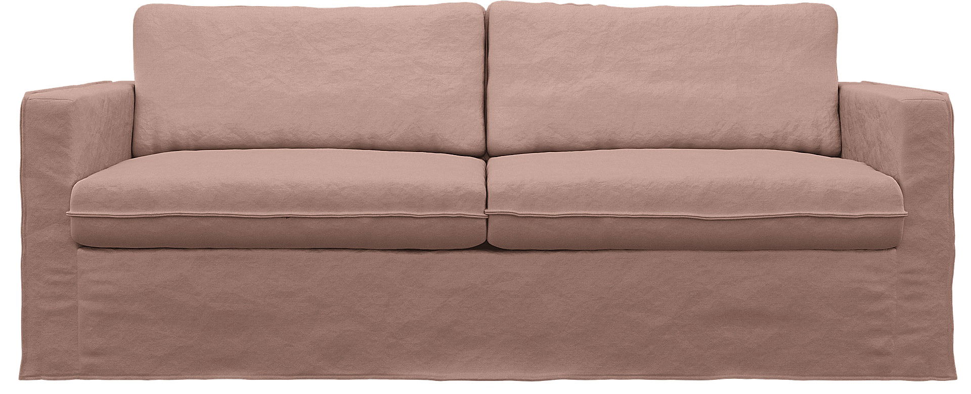 IKEA - Karlstad 3 Seater Sofa Cover, Blush, Linen - Bemz