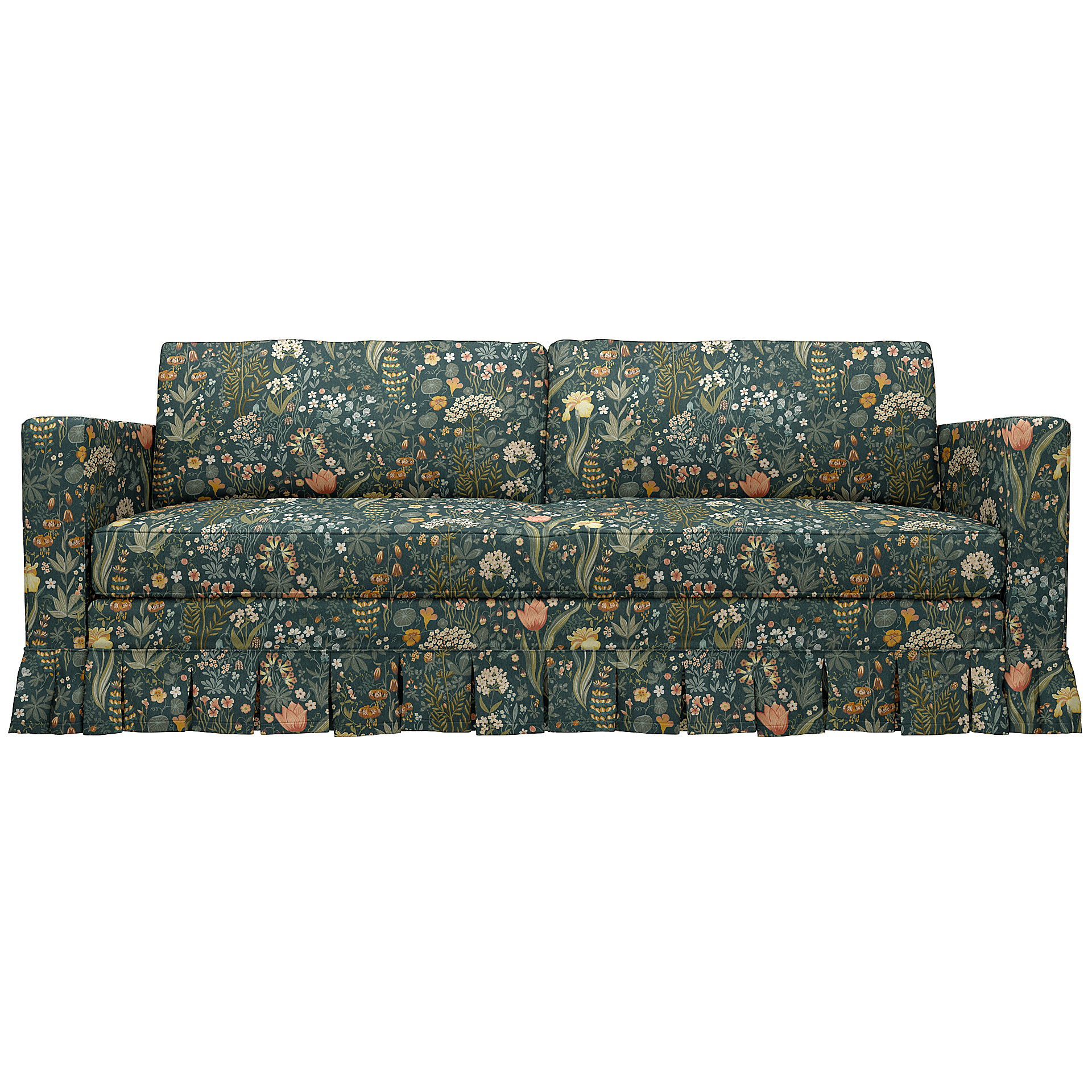 IKEA - Överdrag till Karlstad 3-sitssoffa, Blomsterhav Dark, BEMZ x BORÅSTAPETER COLLECTION - Bemz