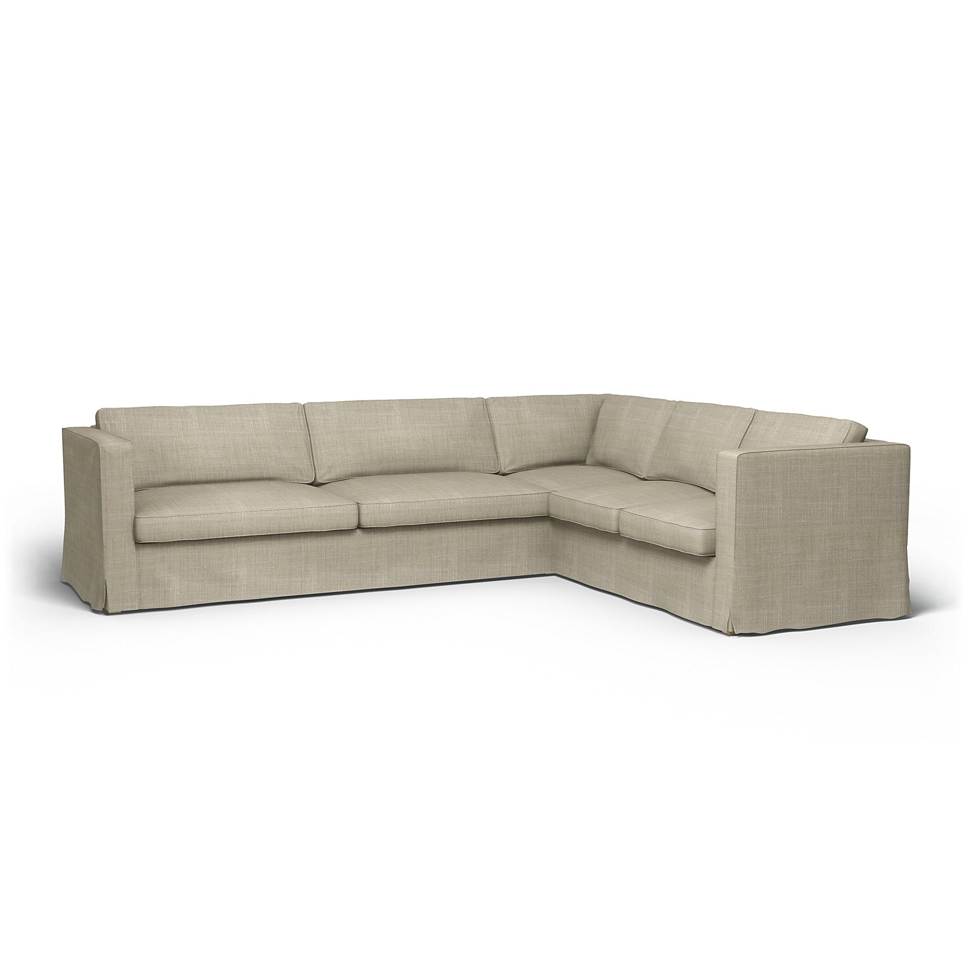IKEA - Karlstad Corner Sofa Cover (3+2), Sand Beige, Boucle & Texture - Bemz