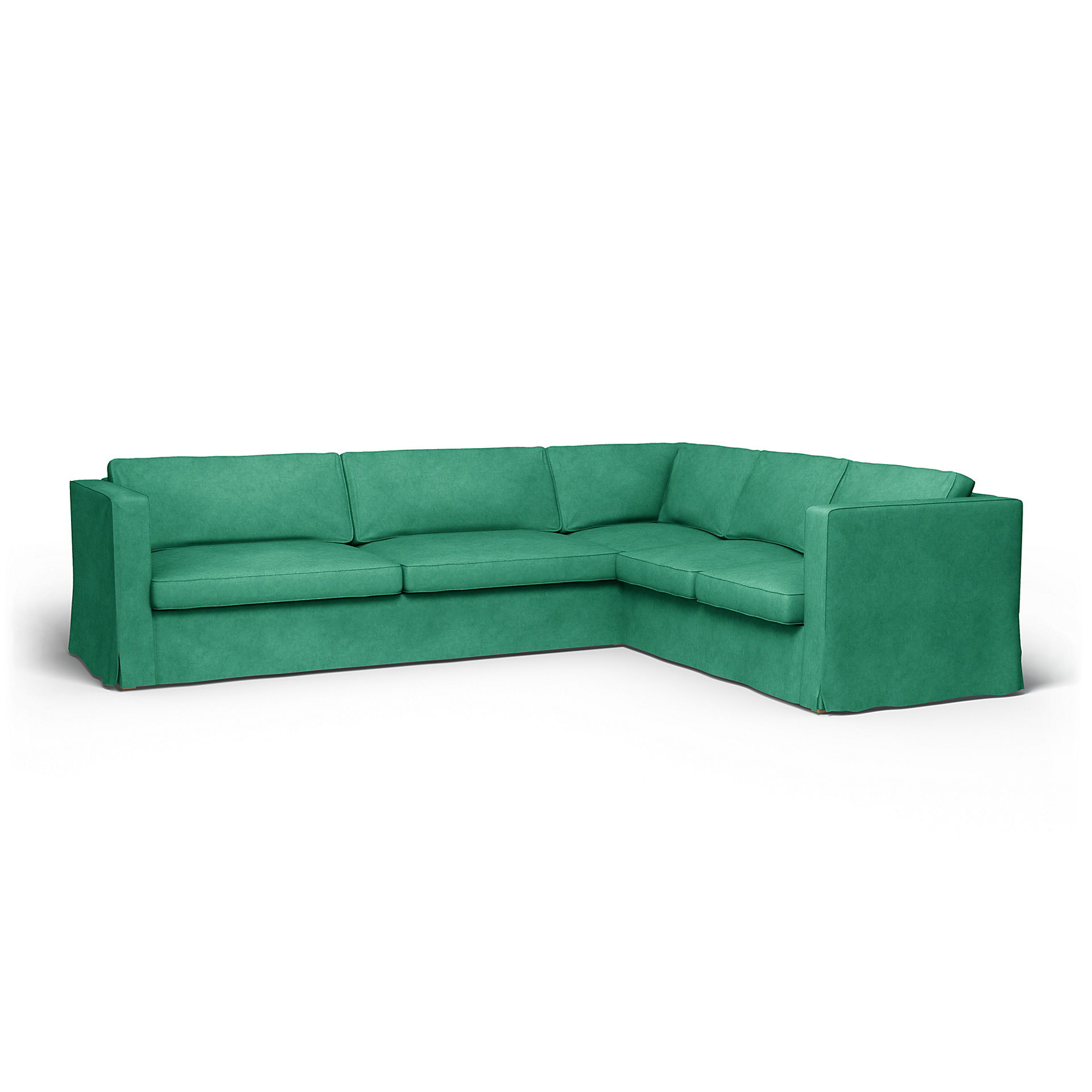 IKEA - Housse de canapé d'angle Karlstad (3+2), Emerald, Velours - Bemz