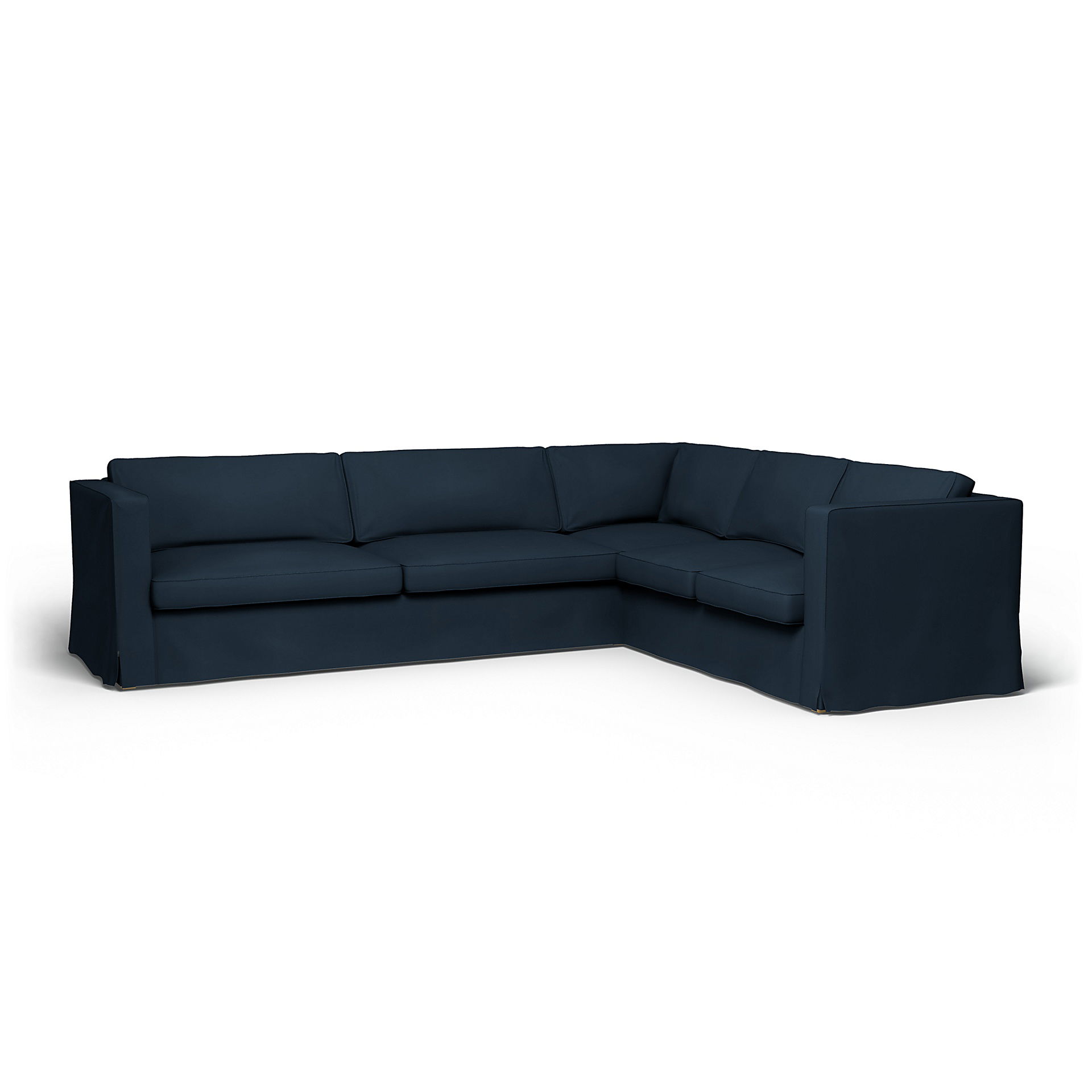 IKEA - Överdrag till Karlstad hörnsoffa (3+2), Navy Blue, Bomull - Bemz