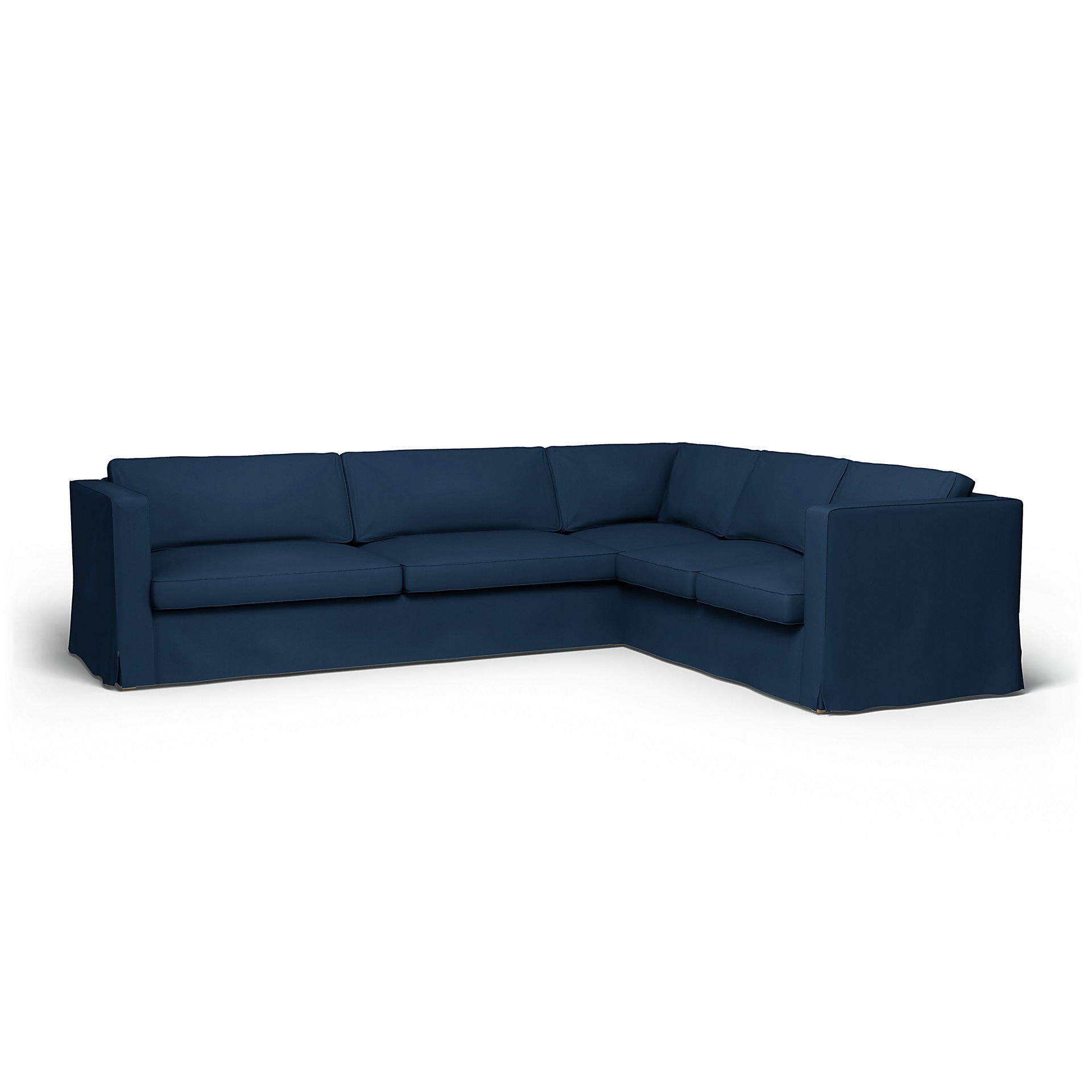 IKEA - Överdrag till Karlstad hörnsoffa (3+2), Deep Navy Blue, Bomull - Bemz