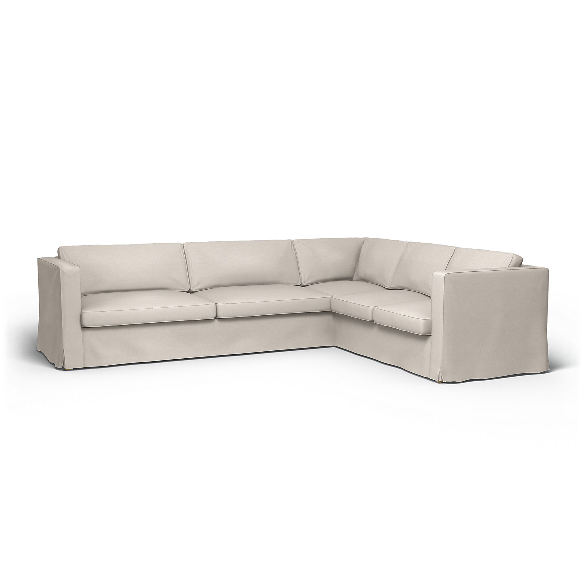 IKEA - Karlstad Corner Sofa Cover (3+2), Chalk, Linen - Bemz