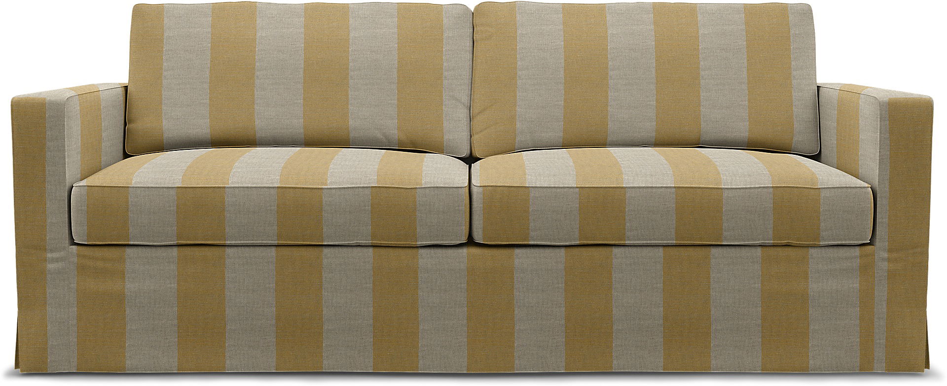 IKEA - Karlstad 3 Seater Sofa Cover, Sun Yellow, Linen - Bemz