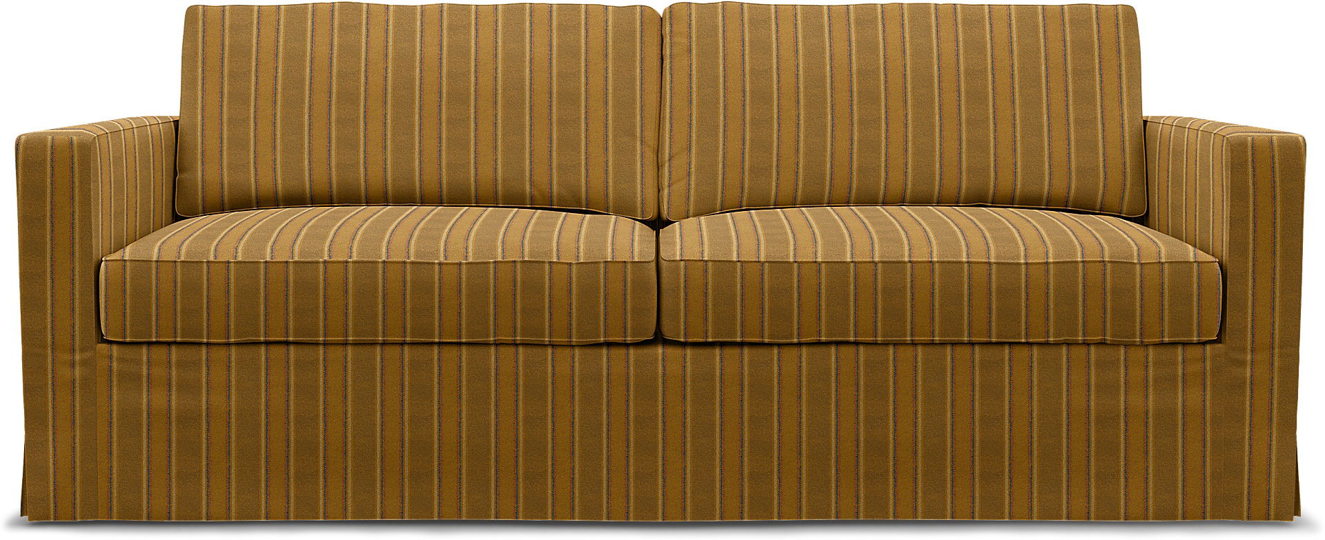 IKEA - Karlstad 3 Seater Sofa Cover, Mustard Stripe, Cotton - Bemz