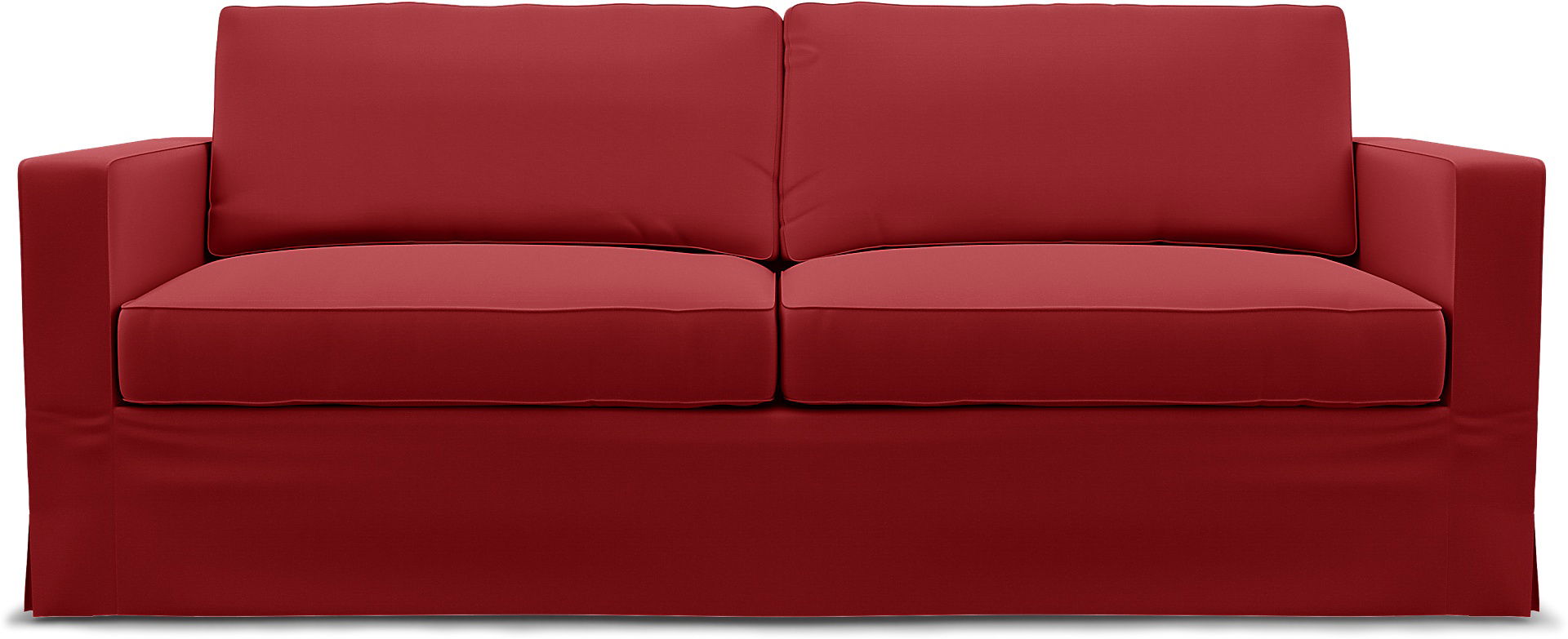 IKEA - Karlstad 3 Seater Sofa Cover, Scarlet Red, Cotton - Bemz