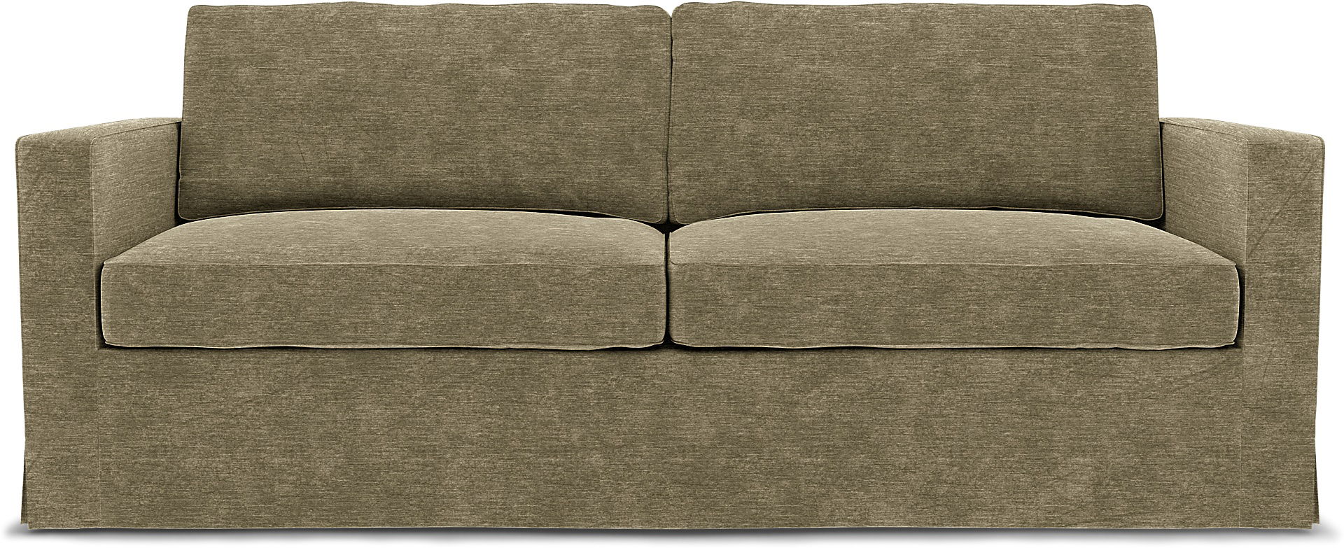 IKEA - Karlstad 3 Seater Sofa Cover, Beige, Velvet - Bemz
