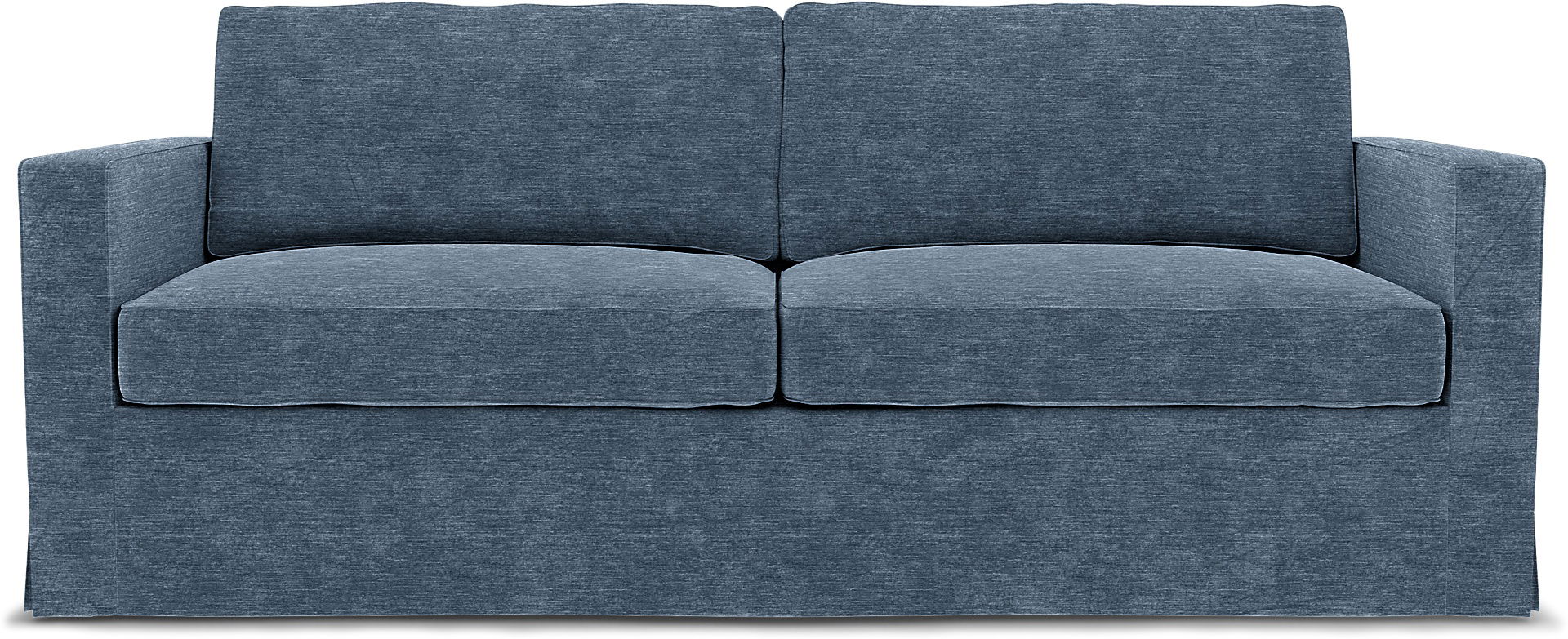 IKEA - Karlstad 3 Seater Sofa Cover, Mineral Blue, Velvet - Bemz