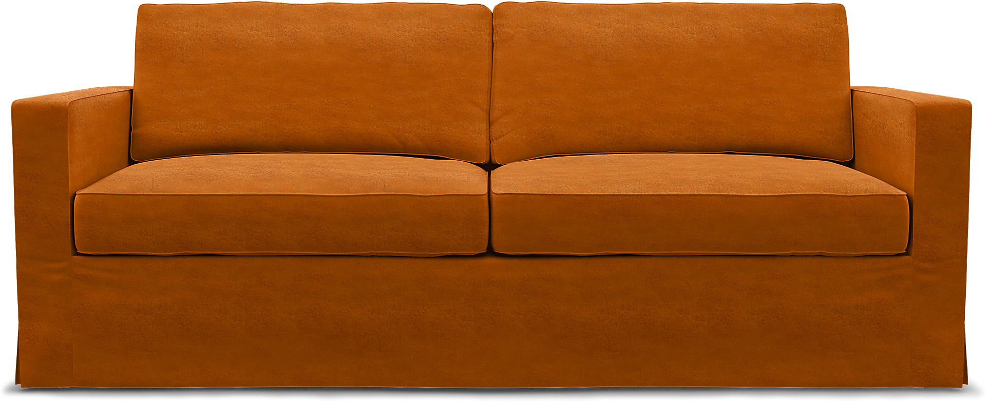 IKEA - Karlstad 3 Seater Sofa Cover, Cognac, Velvet - Bemz