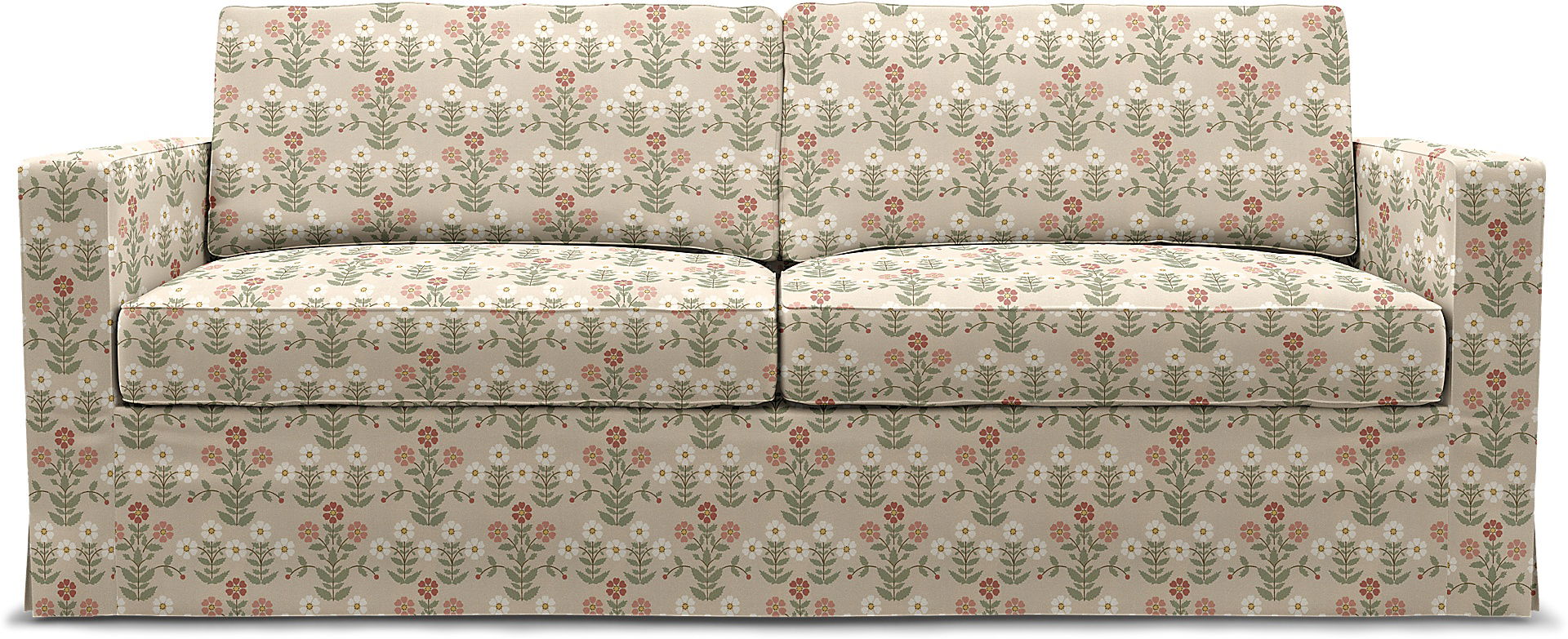 IKEA - Karlstad 3 Seater Sofa Cover, Pink Sippor, BEMZ x BORÅSTAPETER COLLECTION - Bemz