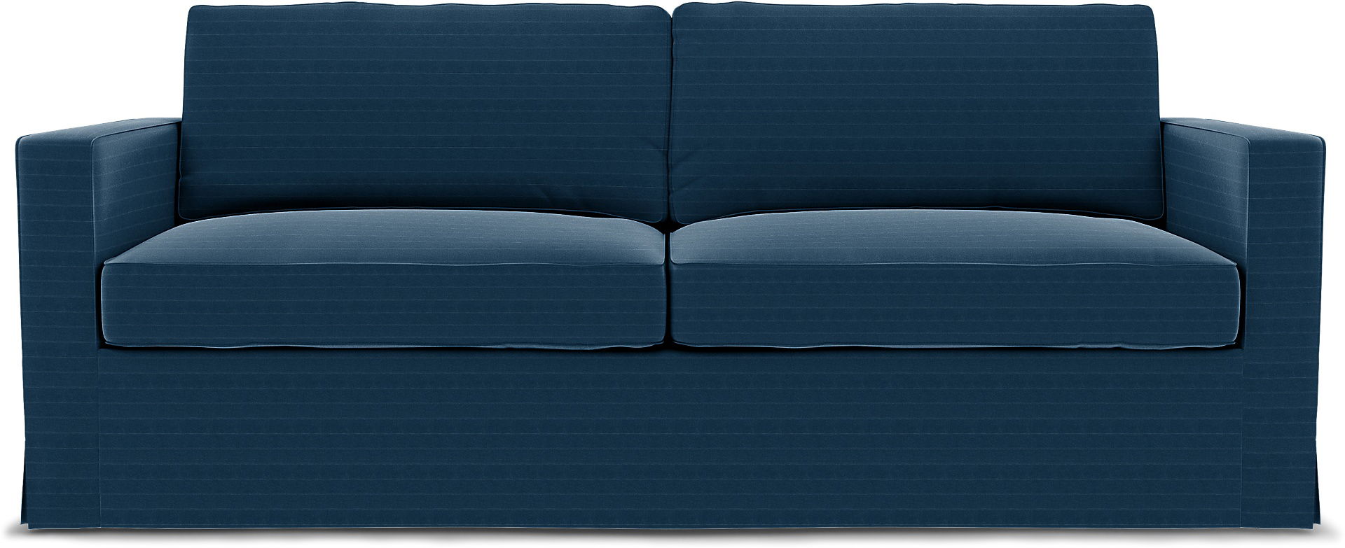 IKEA - Karlstad 3 Seater Sofa Cover, Denim Blue, Velvet - Bemz