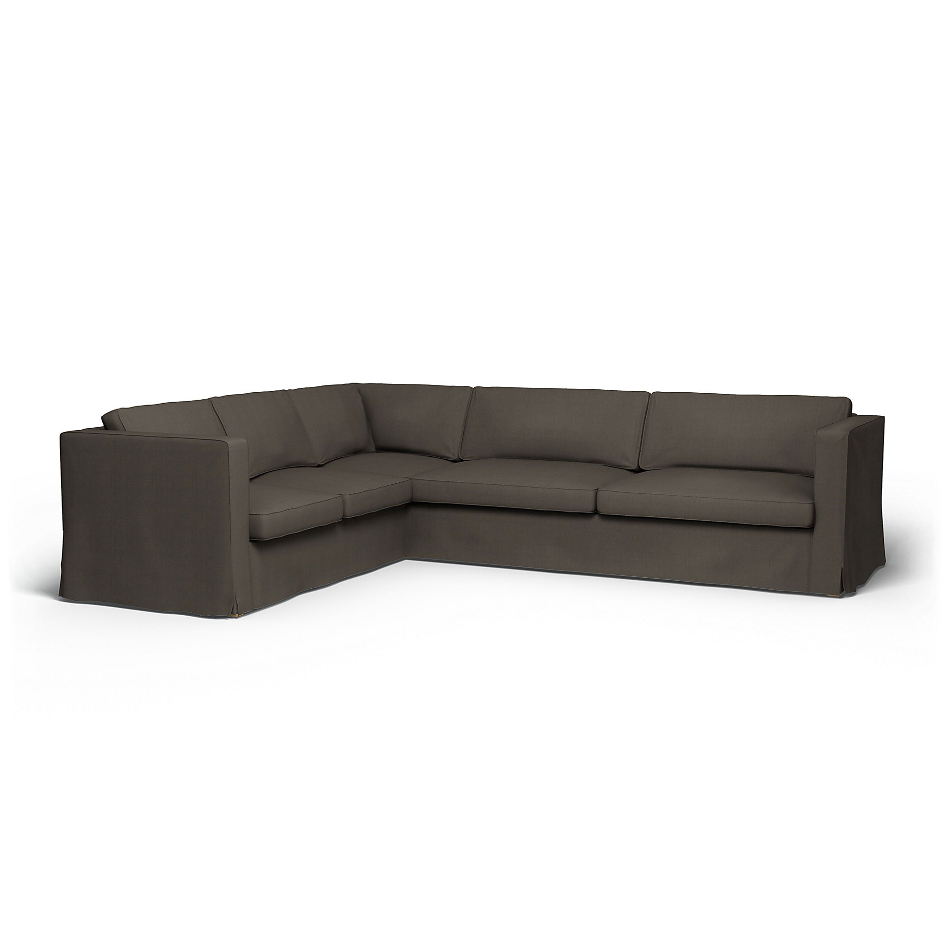 IKEA - Karlstad Corner Sofa Cover (2+3), Mocha, Linen - Bemz