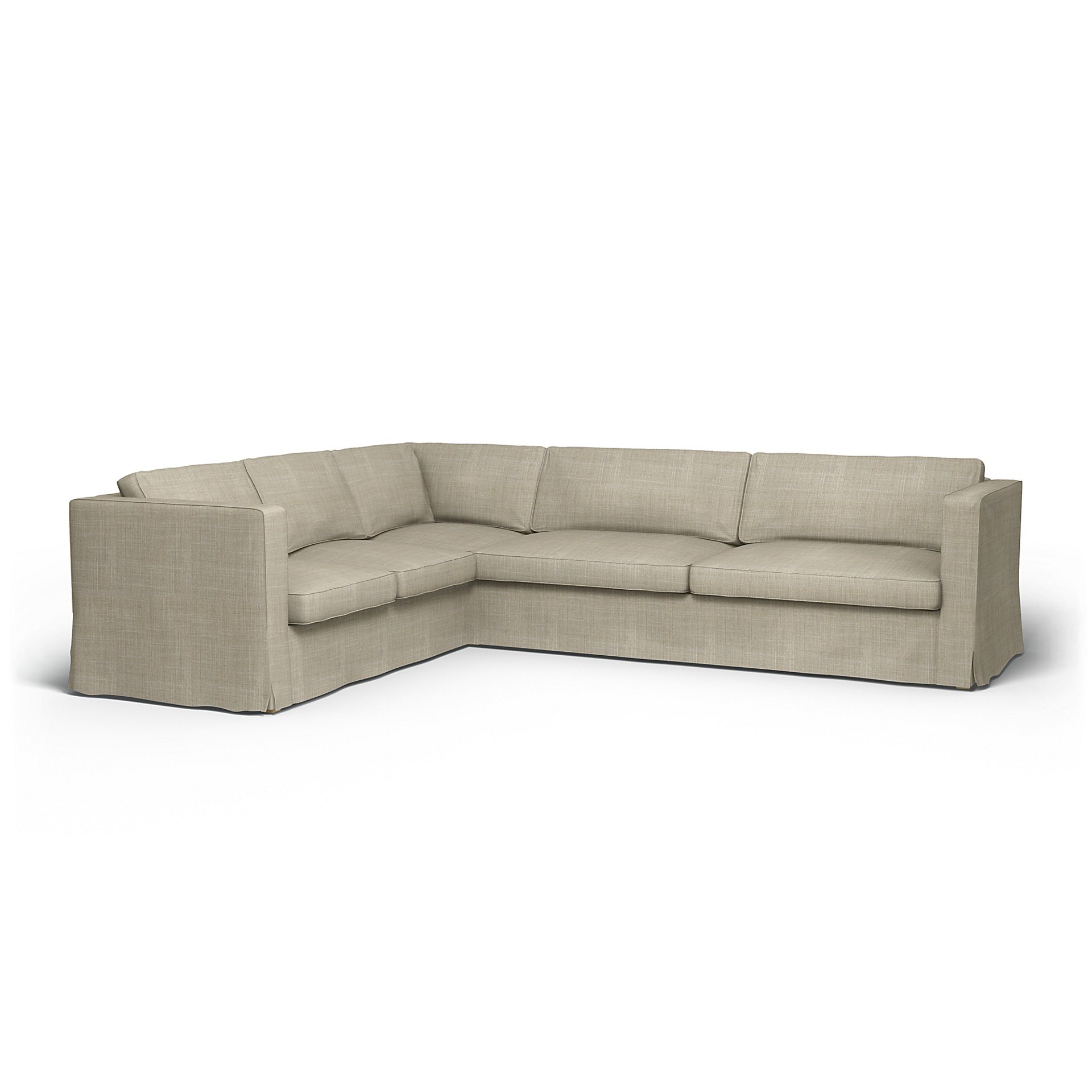 IKEA - Karlstad Corner Sofa Cover (2+3), Sand Beige, Boucle & Texture - Bemz