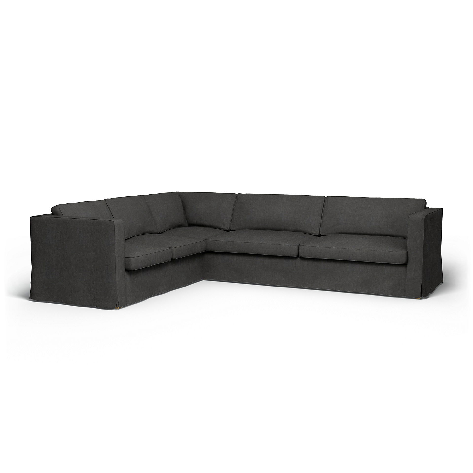 IKEA - Karlstad Corner Sofa Cover (2+3), Espresso, Linen - Bemz