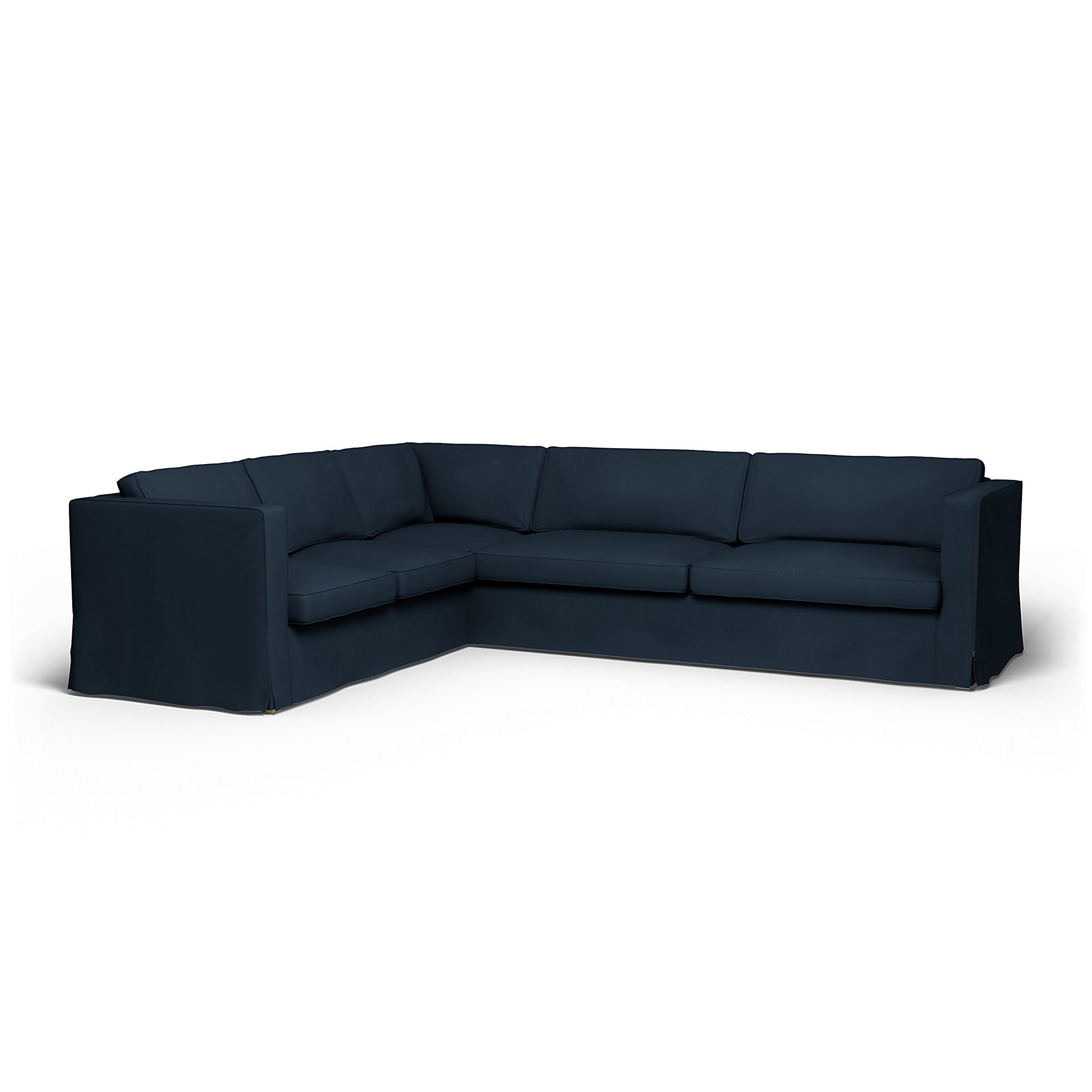 IKEA - Karlstad Corner Sofa Cover (2+3), Navy Blue, Cotton - Bemz