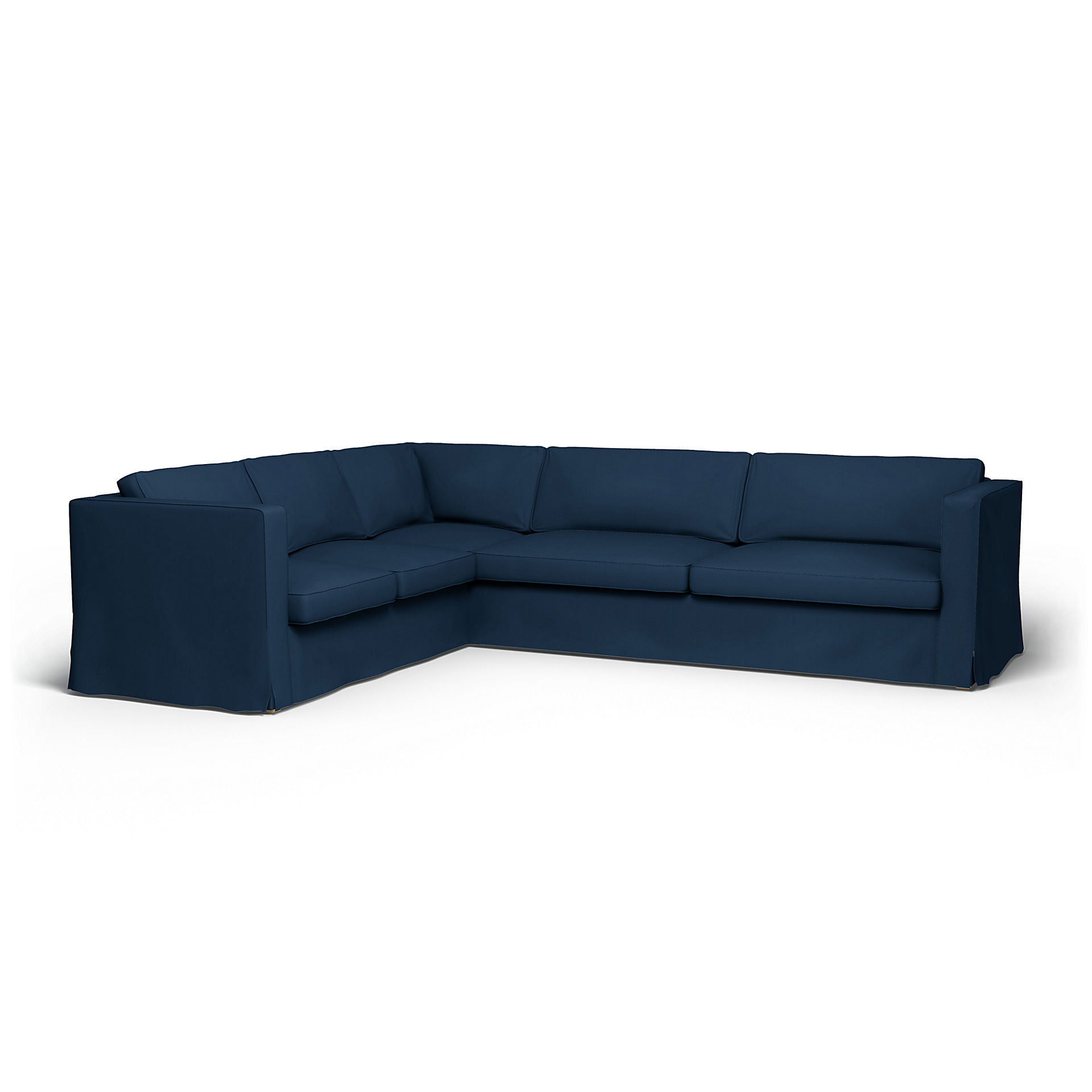 IKEA - Överdrag till Karlstad hörnsoffa (2+3), Deep Navy Blue, Bomull - Bemz