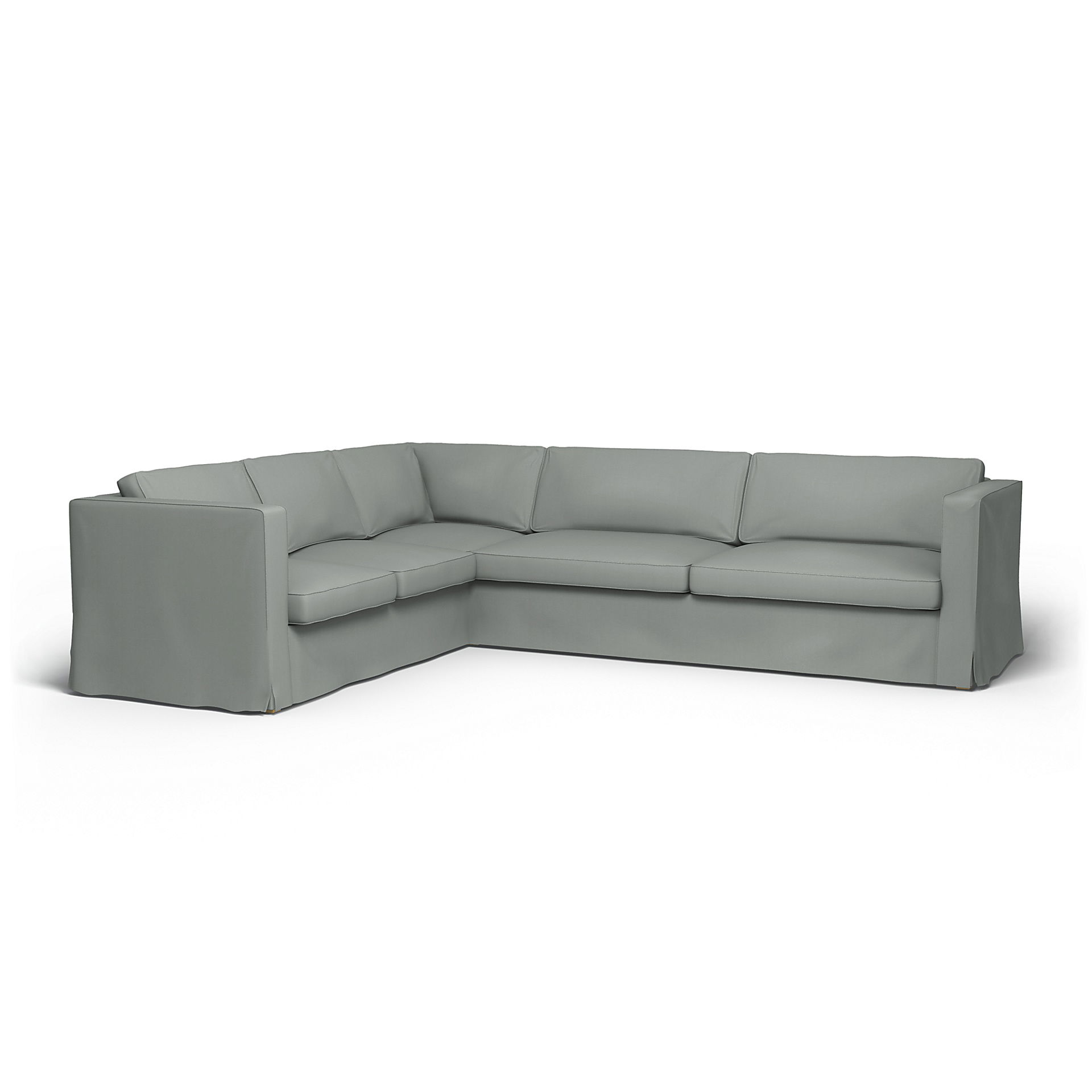 IKEA - Karlstad Corner Sofa Cover (2+3), Drizzle, Cotton - Bemz
