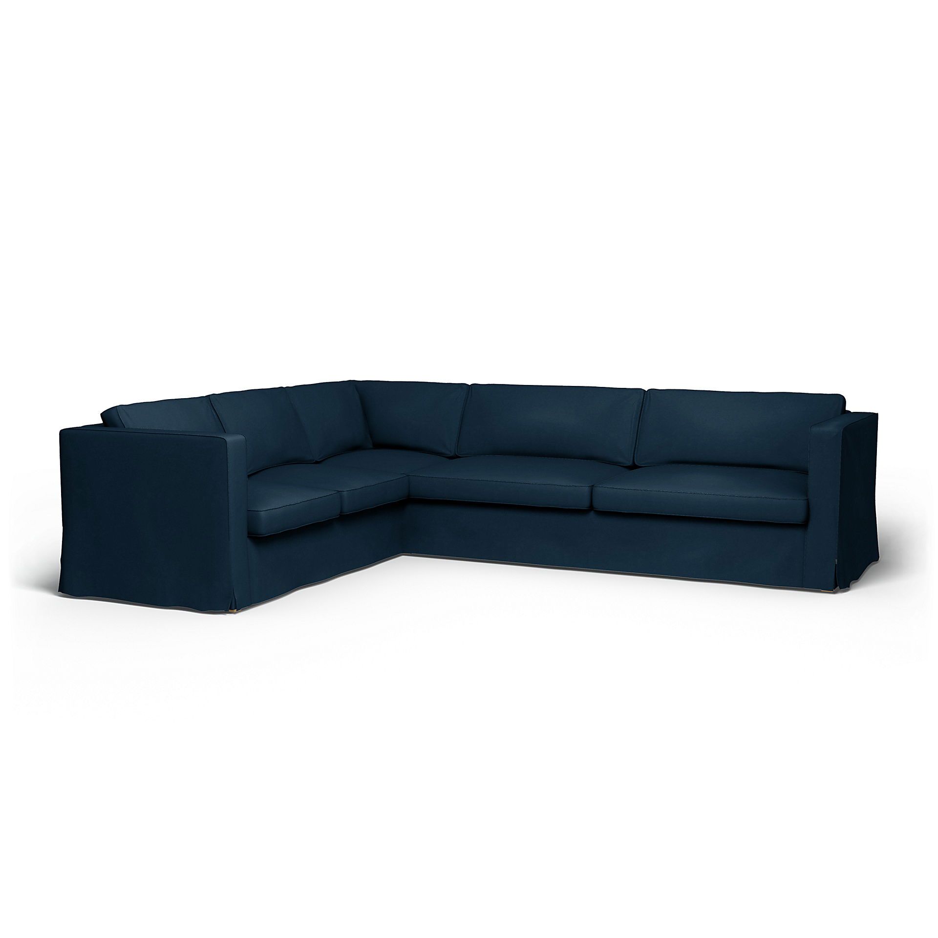 IKEA - Karlstad Corner Sofa Cover (2+3), Midnight, Velvet - Bemz