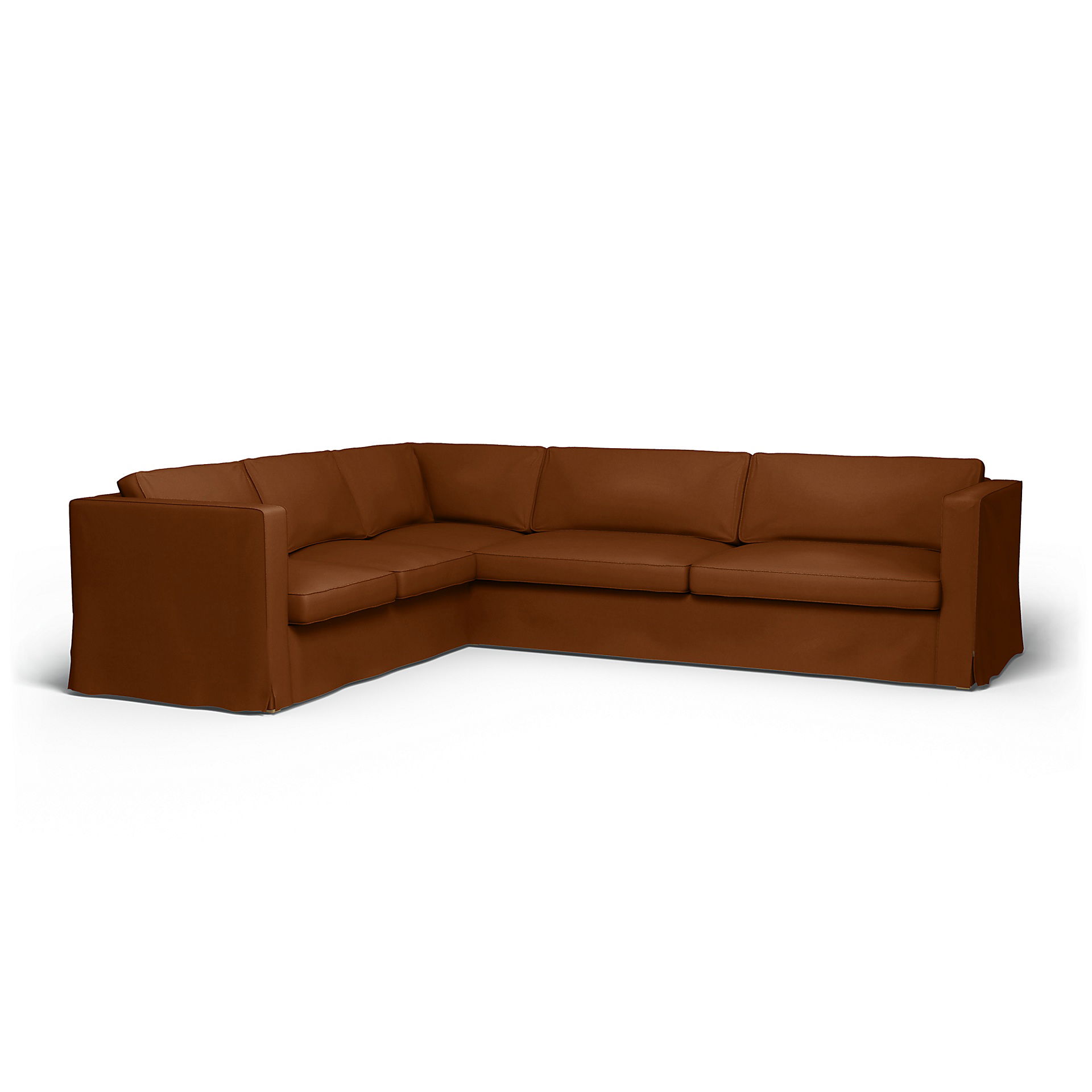 IKEA - Karlstad Corner Sofa Cover (2+3), Cinnamon, Velvet - Bemz