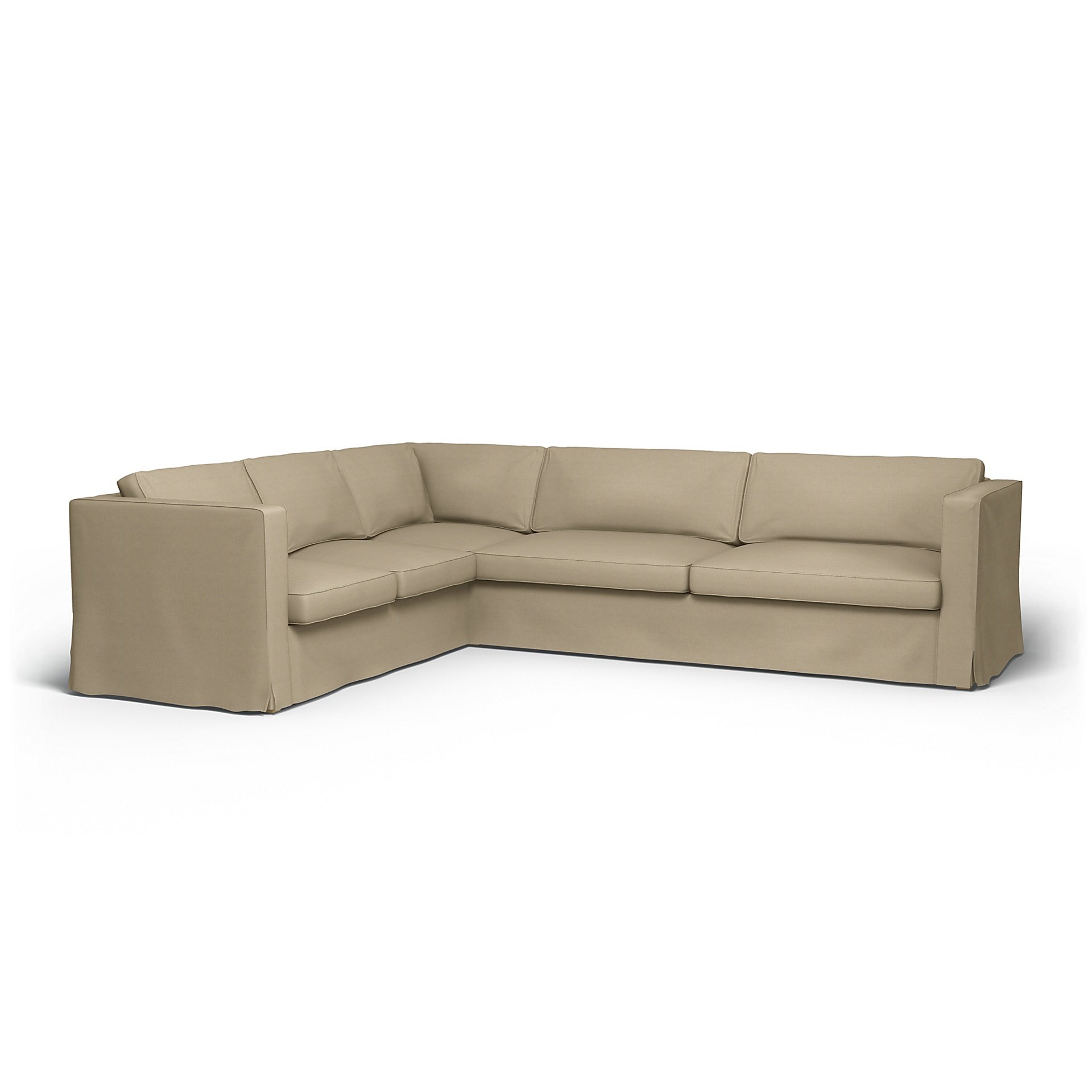 IKEA - Karlstad Corner Sofa Cover (2+3), Tan, Linen - Bemz