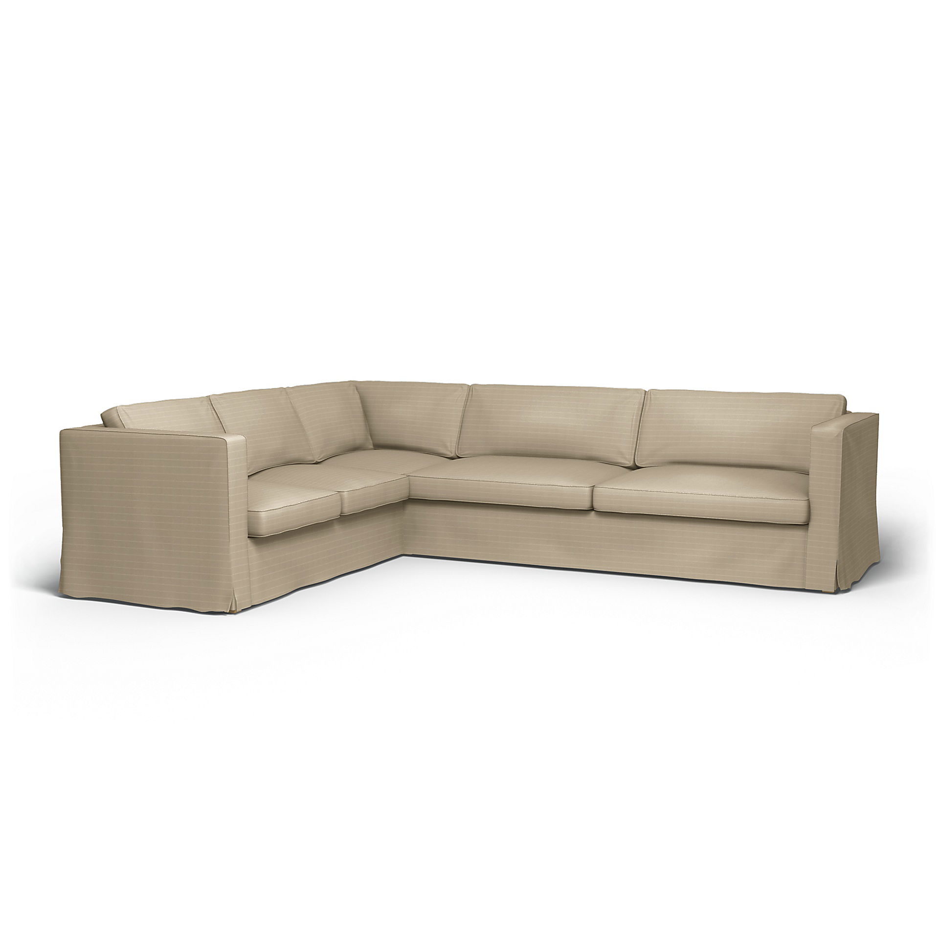 IKEA - Karlstad Corner Sofa Cover (2+3), Oyster, Velvet - Bemz