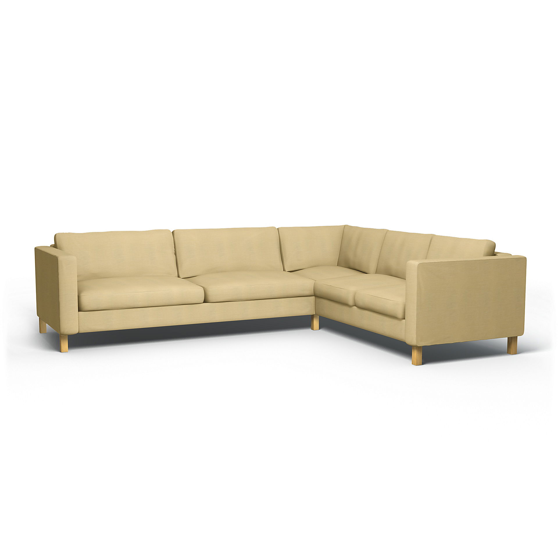 IKEA - Karlstad Corner Sofa Cover (3+2), Soft Yellow, Linen - Bemz