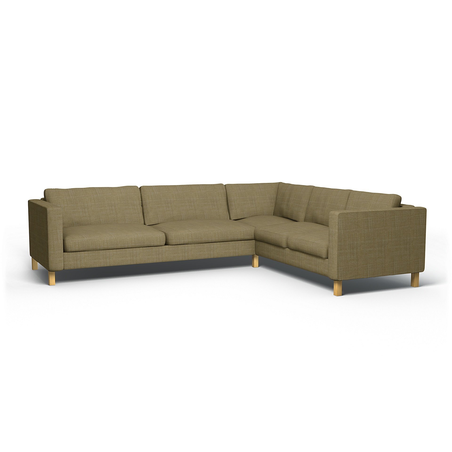 IKEA - Karlstad Corner Sofa Cover (3+2), Dusty Yellow, Boucle & Texture - Bemz