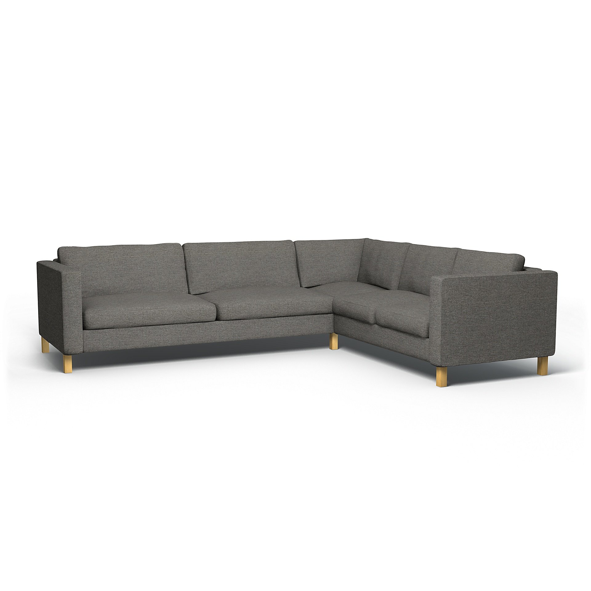 IKEA - Karlstad Corner Sofa Cover (3+2), Taupe, Boucle & Texture - Bemz